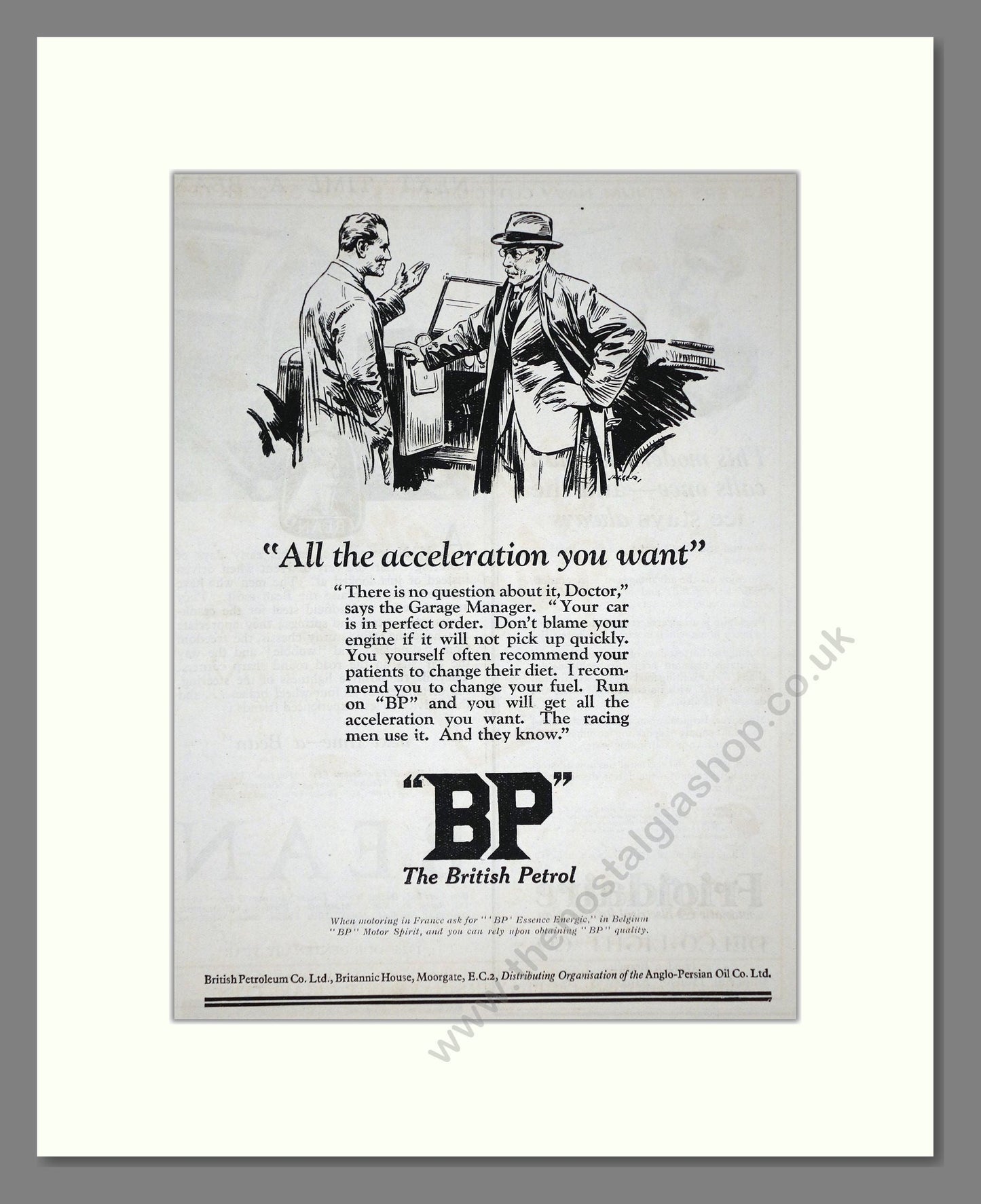 BP - All The Accelleration You Want. Vintage Advert 1926 (ref AD65626)