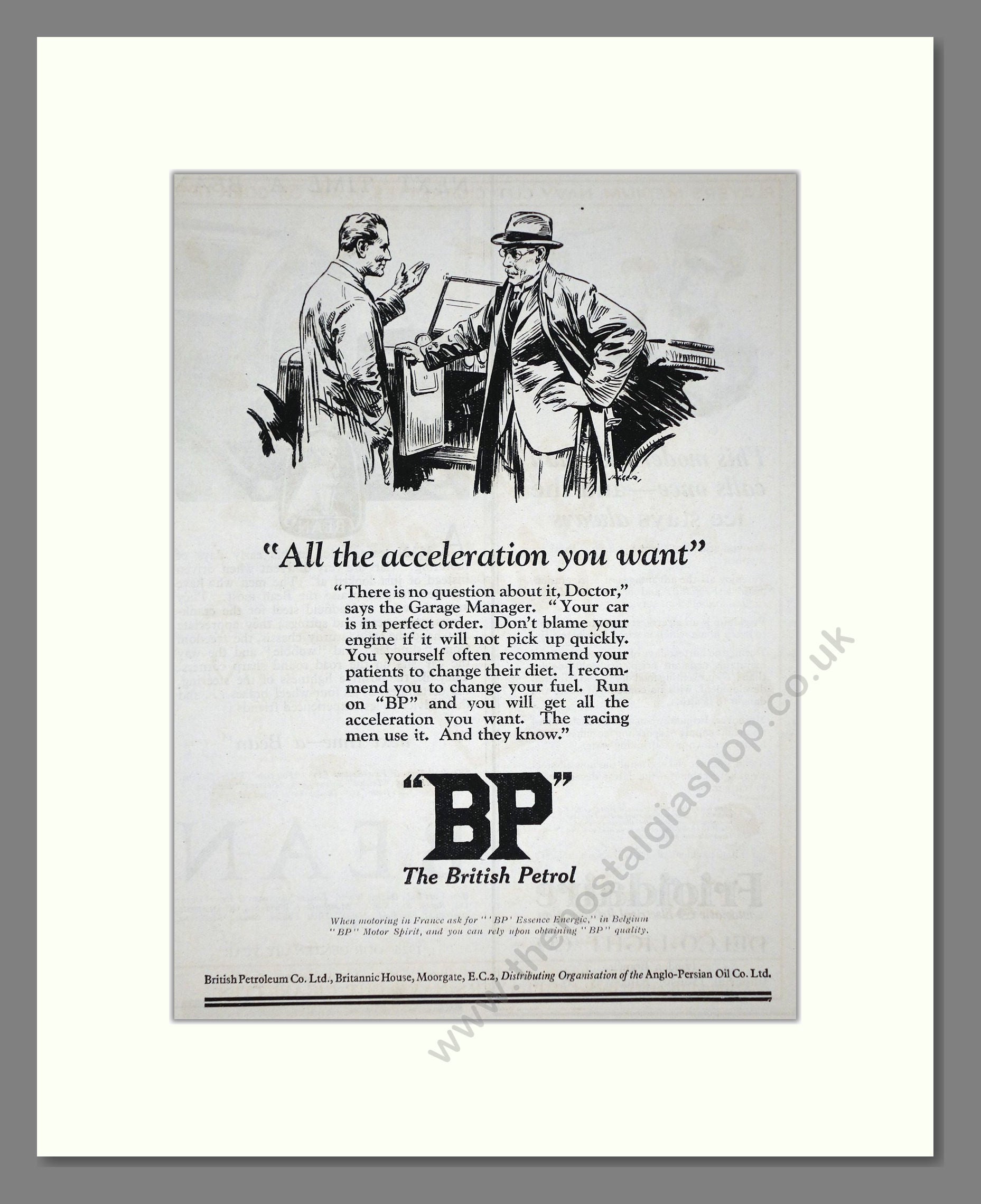 BP - All The Accelleration You Want. Vintage Advert 1926 (ref AD65626)