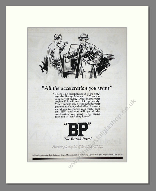 BP - All The Accelleration You Want. Vintage Advert 1926 (ref AD65626)