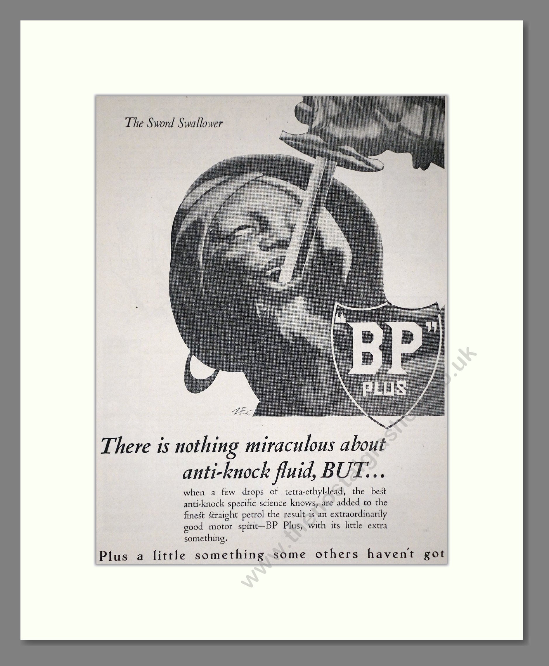 BP - Plus Anti Knock Fluid. Vintage Advert 1932 (ref AD65627)