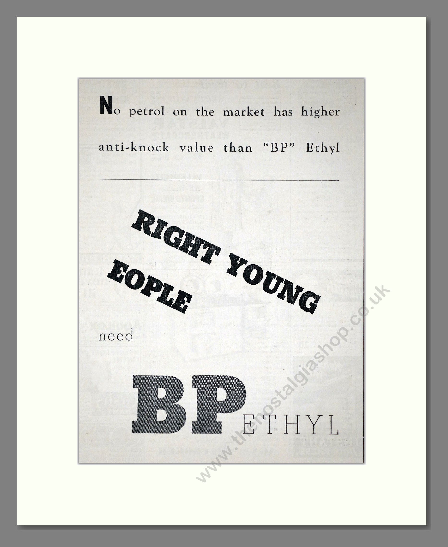 BP - Ethyl Petrol. Vintage Advert 1935 (ref AD65630)