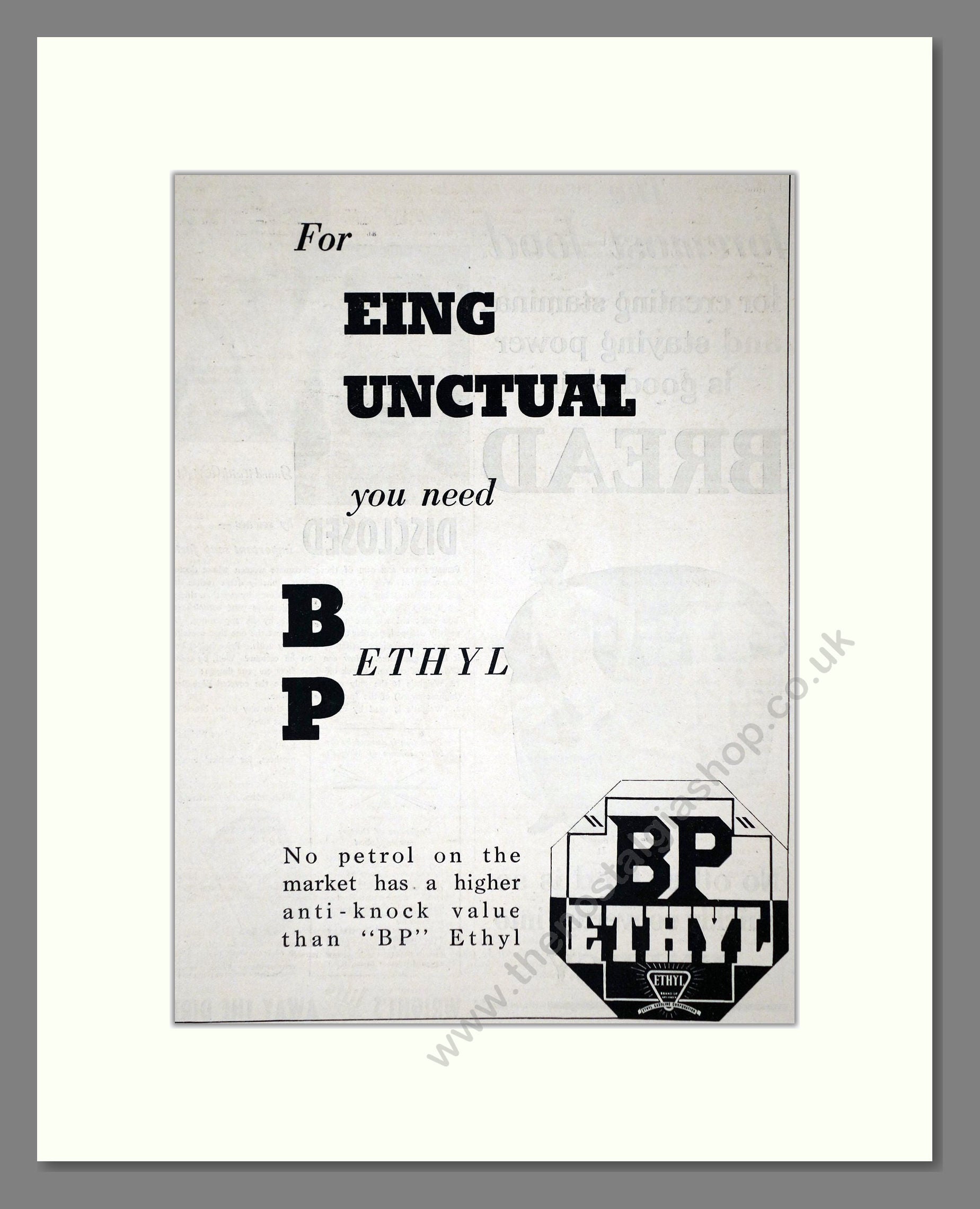 BP - Ethyl Petrol. Vintage Advert 1935 (ref AD65631)