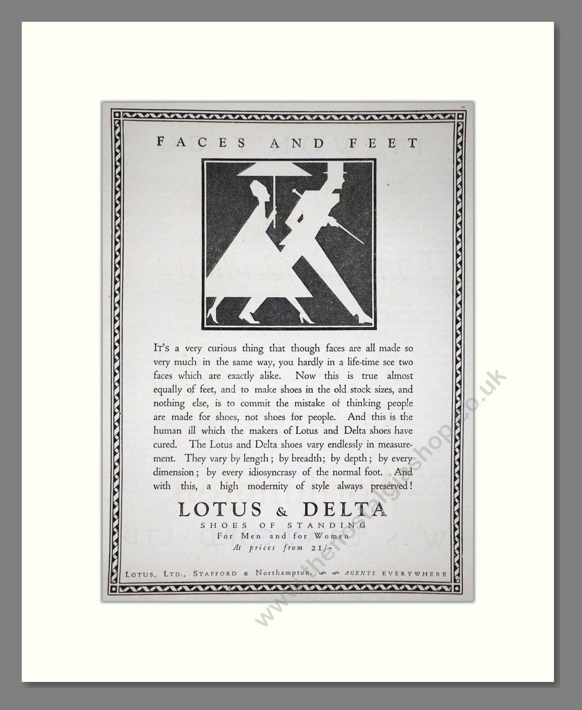 Lotus And Delta - Shoes Of Standing. Vintage Advert 1924 (ref AD65639)