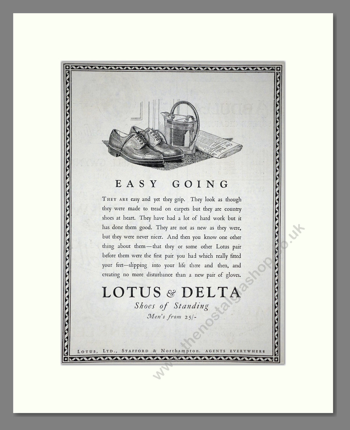 Lotus And Delta - Shoes Of Standing. Vintage Advert 1926 (ref AD65642)