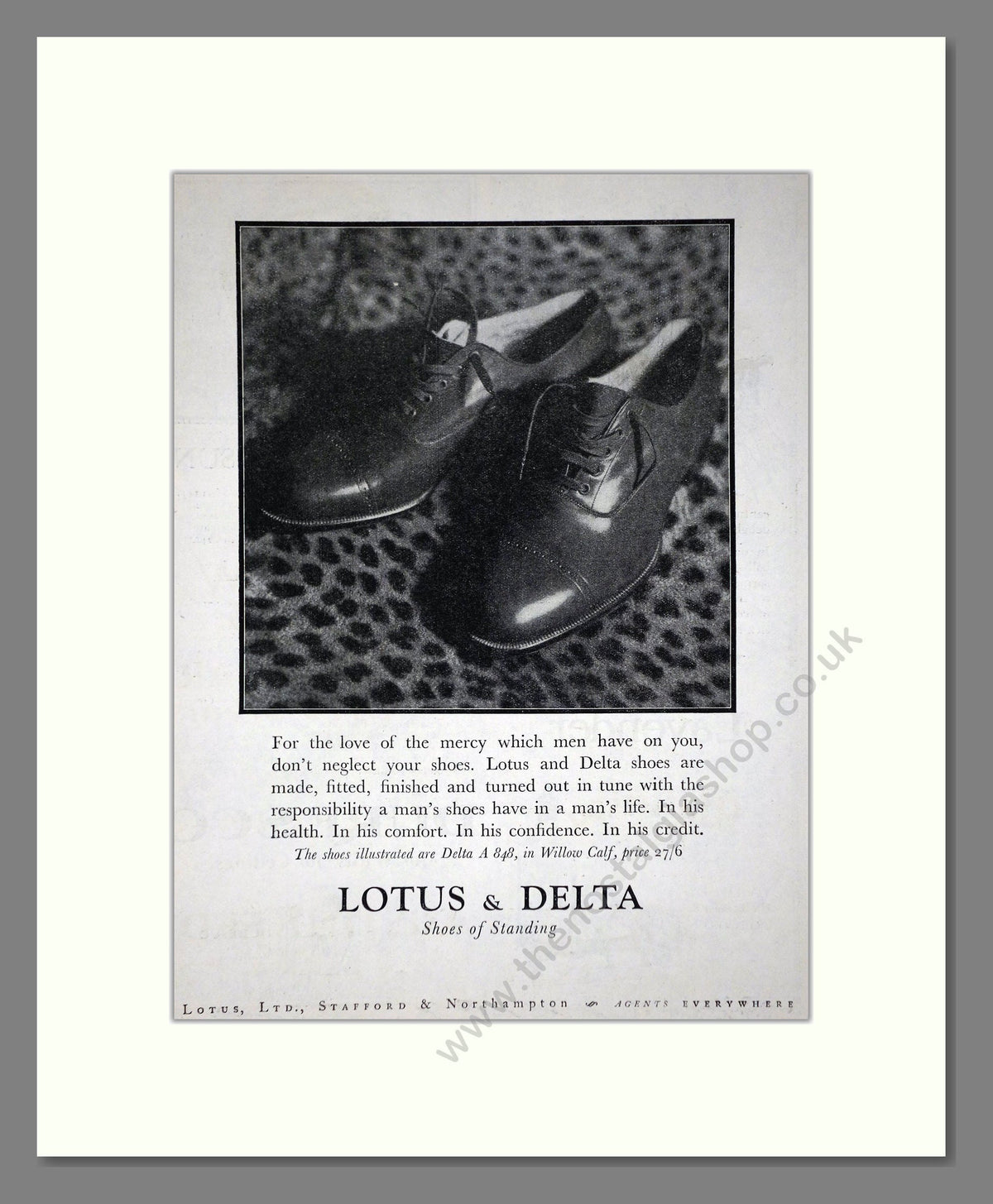 Lotus And Delta - Shoes Of Standing. Vintage Advert 1926 (ref AD65645)