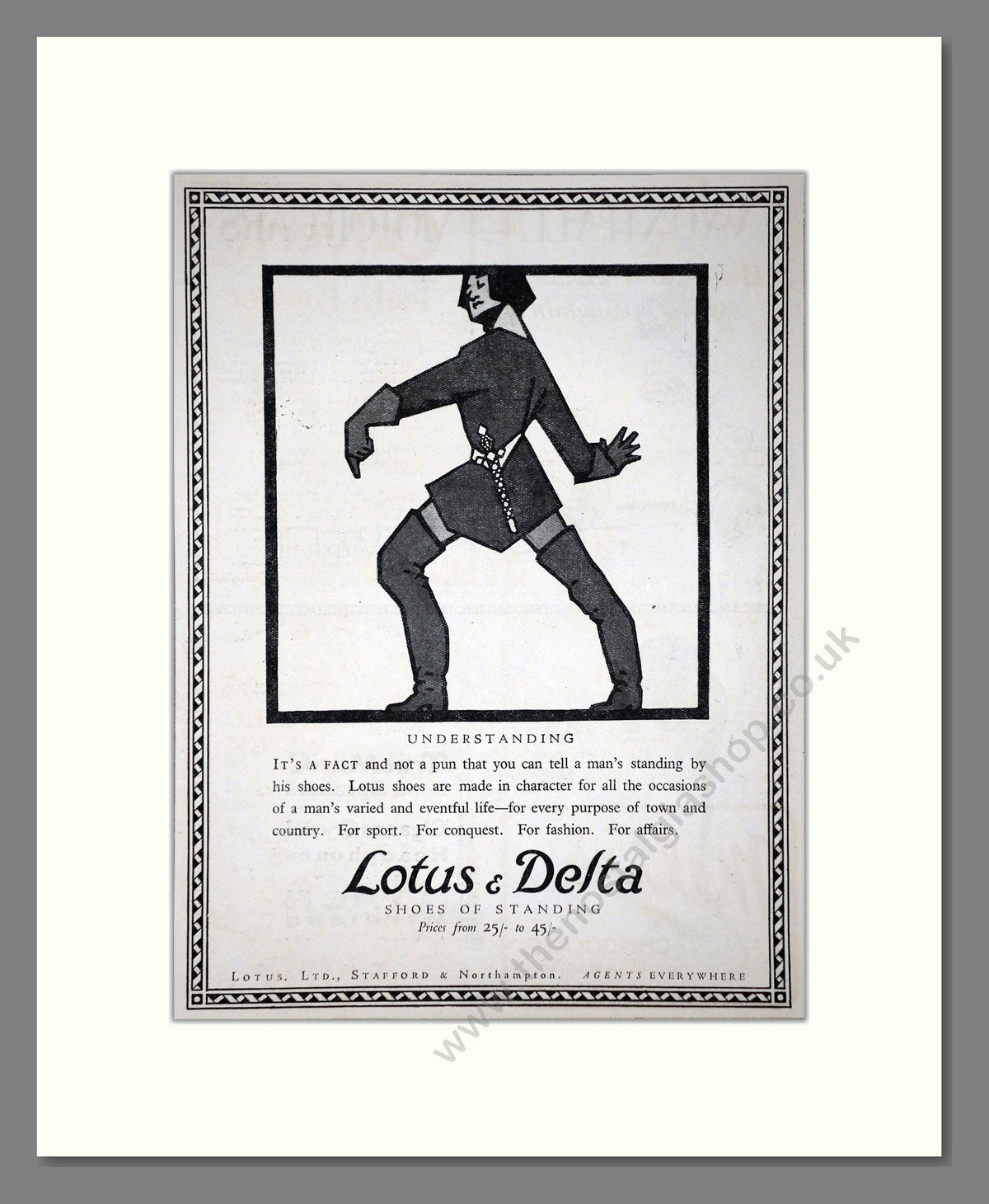 Lotus And Delta - Shoes Of Standing. Vintage Advert 1924 (ref AD65647)