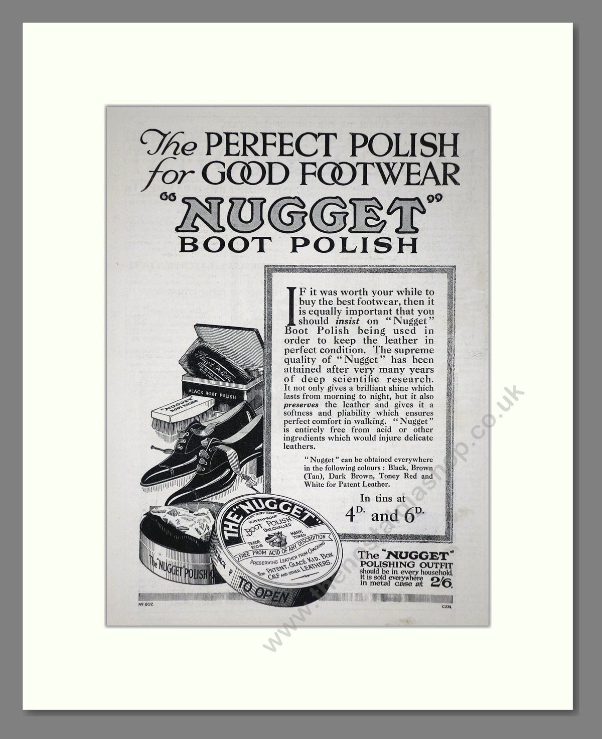 Nugget - Boot Polish. Vintage Advert 1921 (ref AD65650)