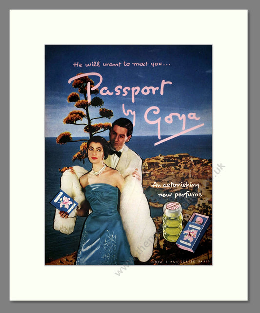 Goya - Passport. Vintage Advert 1957 (ref AD65996)