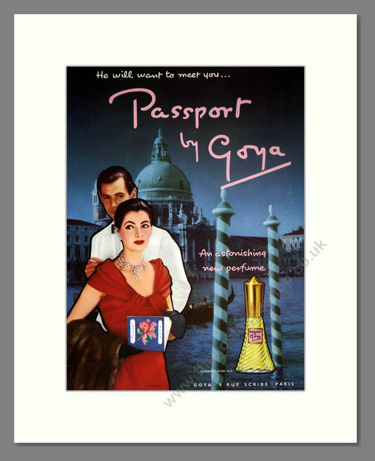 Goya - Passport. Vintage Advert 1957 (ref AD66003)