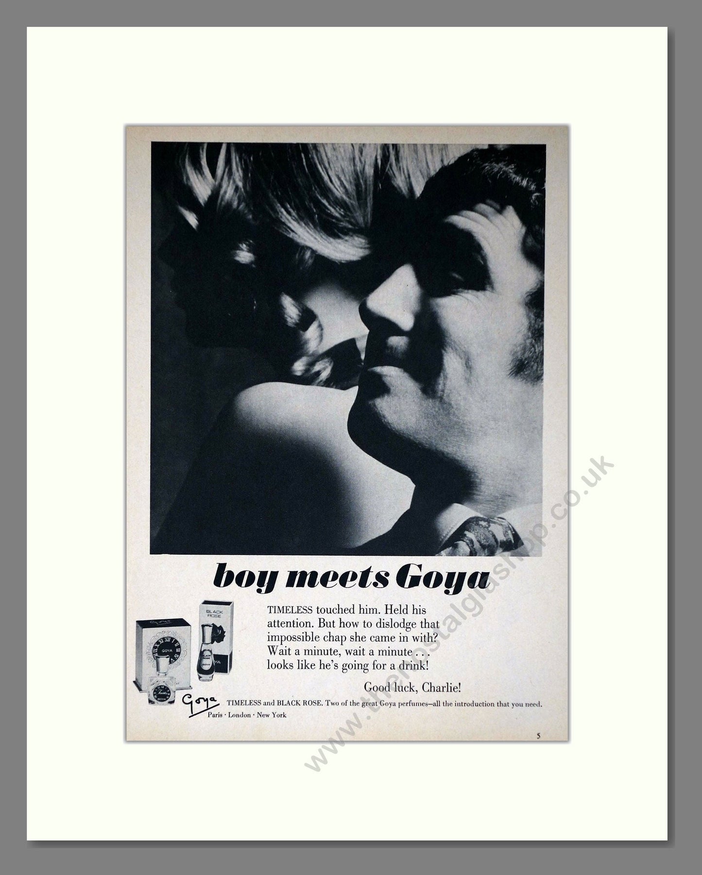 Goya - Black Rose. Vintage Advert 1968 (ref AD66006)
