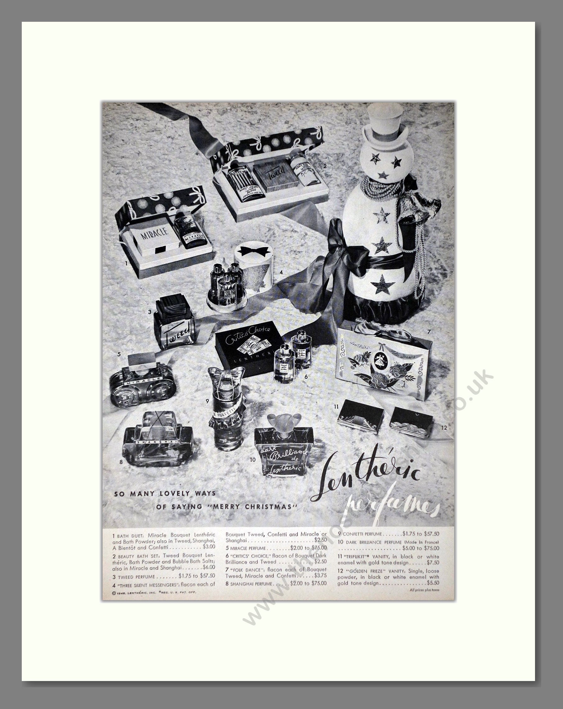 Lentheric - Perfumes. Vintage Advert 1948 (ref AD66012)