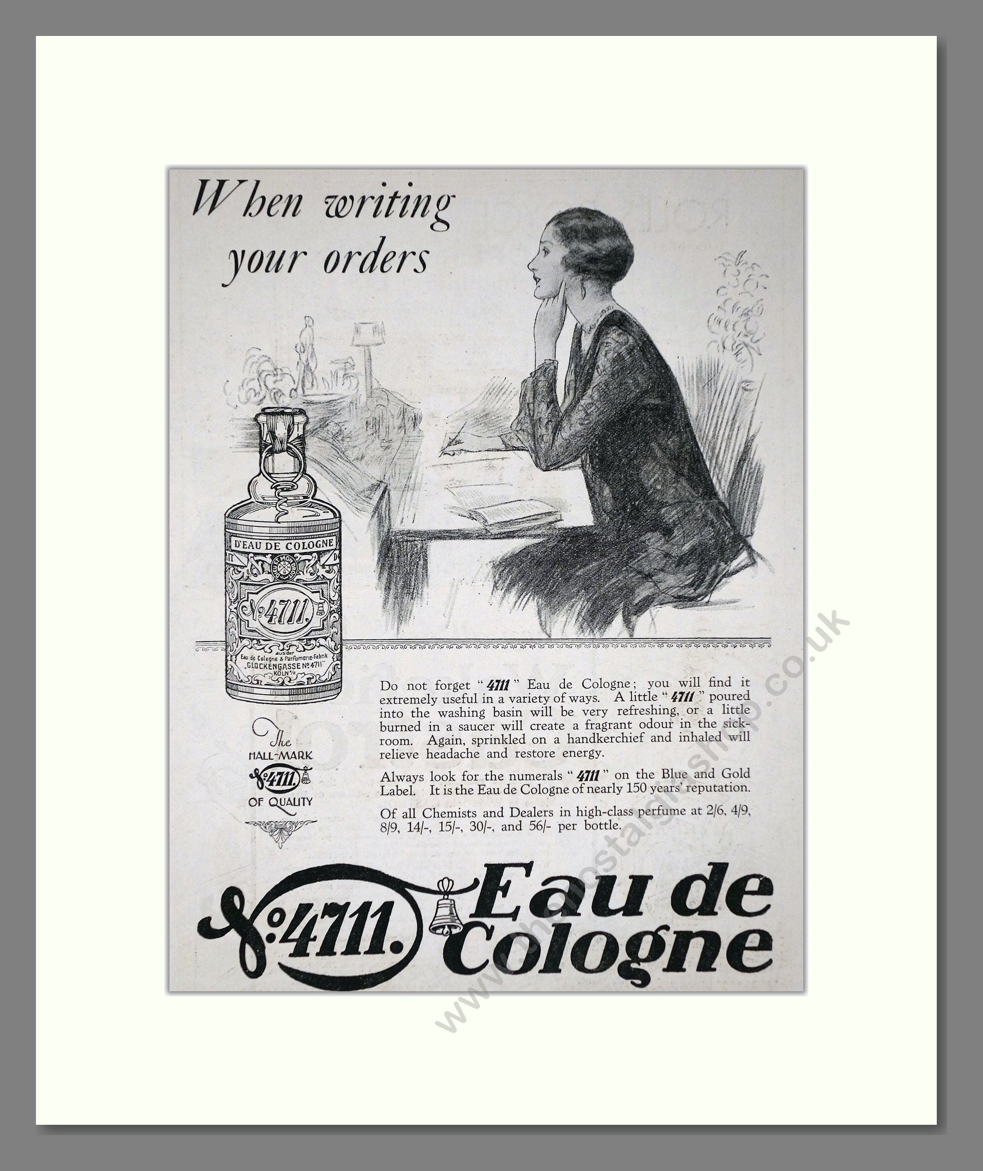 4711 - Eau De Cologne. Vintage Advert 1928 (ref AD66026)