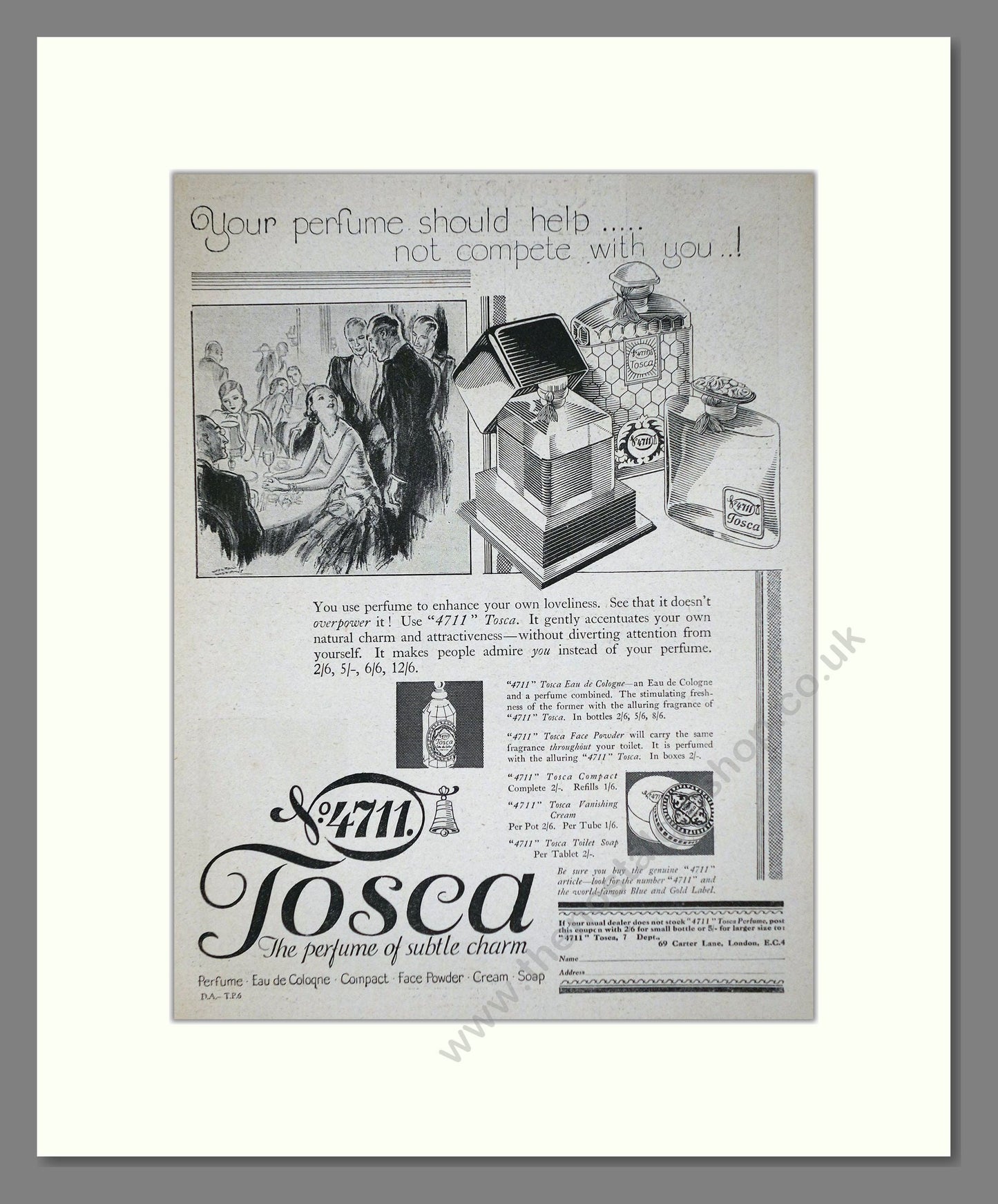 4711 - Tosca. Vintage Advert 1931 (ref AD66028)