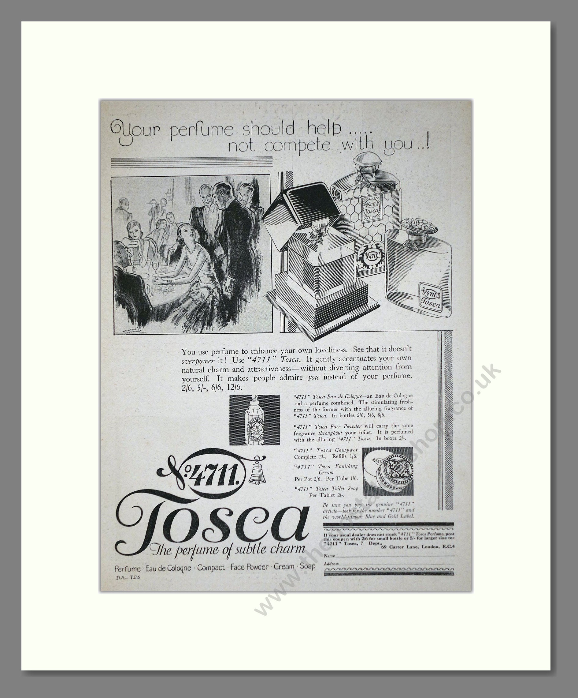 4711 - Tosca. Vintage Advert 1931 (ref AD66028)