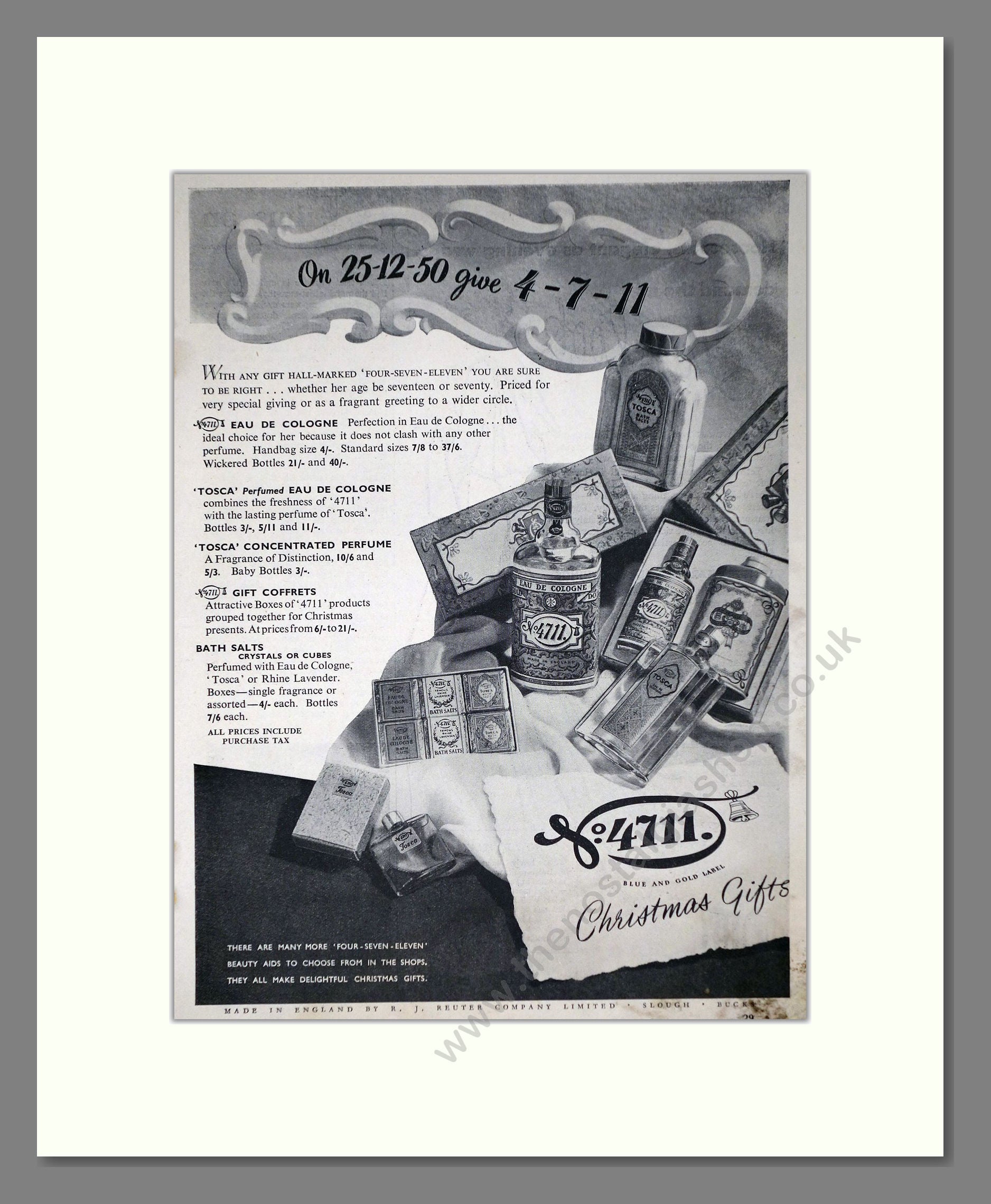 4711 - Christmas Gifts. Vintage Advert 1950 (ref AD66029)