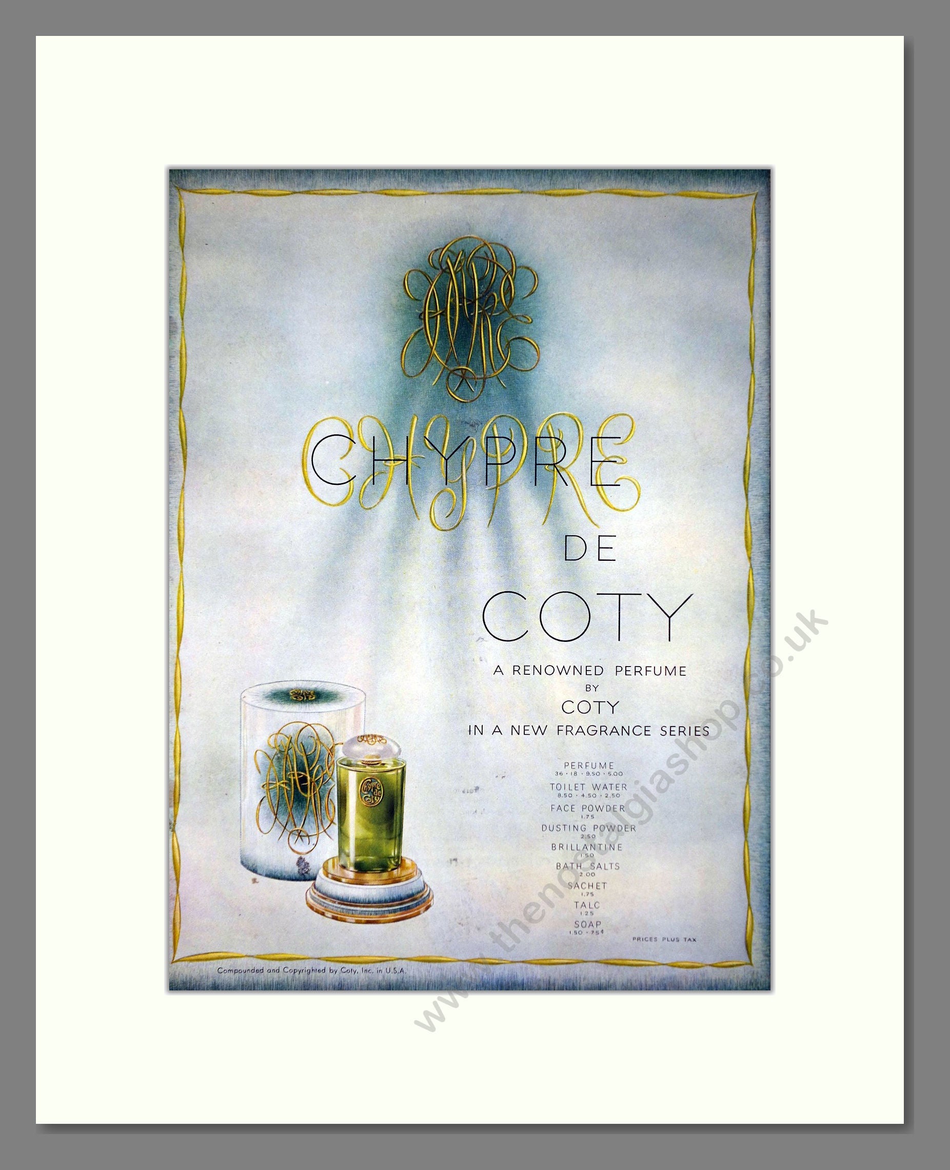 Coty - Chypre. Vintage Advert 1948 (ref AD66041)