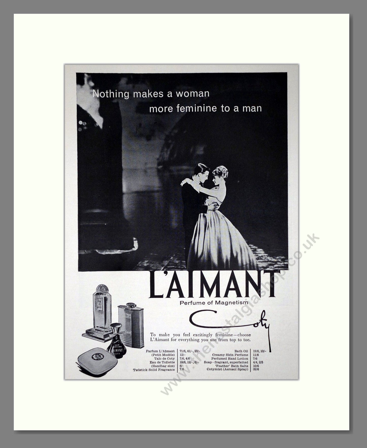 Coty - L'Aimant. Vintage Advert 1960 (ref AD66044)