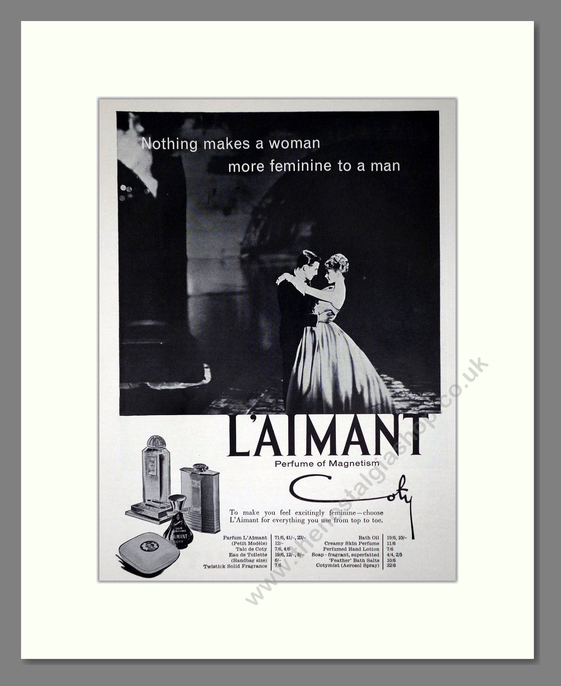 Coty - L'Aimant. Vintage Advert 1960 (ref AD66044)