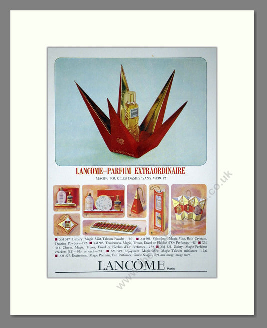 Lancome - Parfum Extraordinaire. Vintage Advert 1965 (ref AD66087)