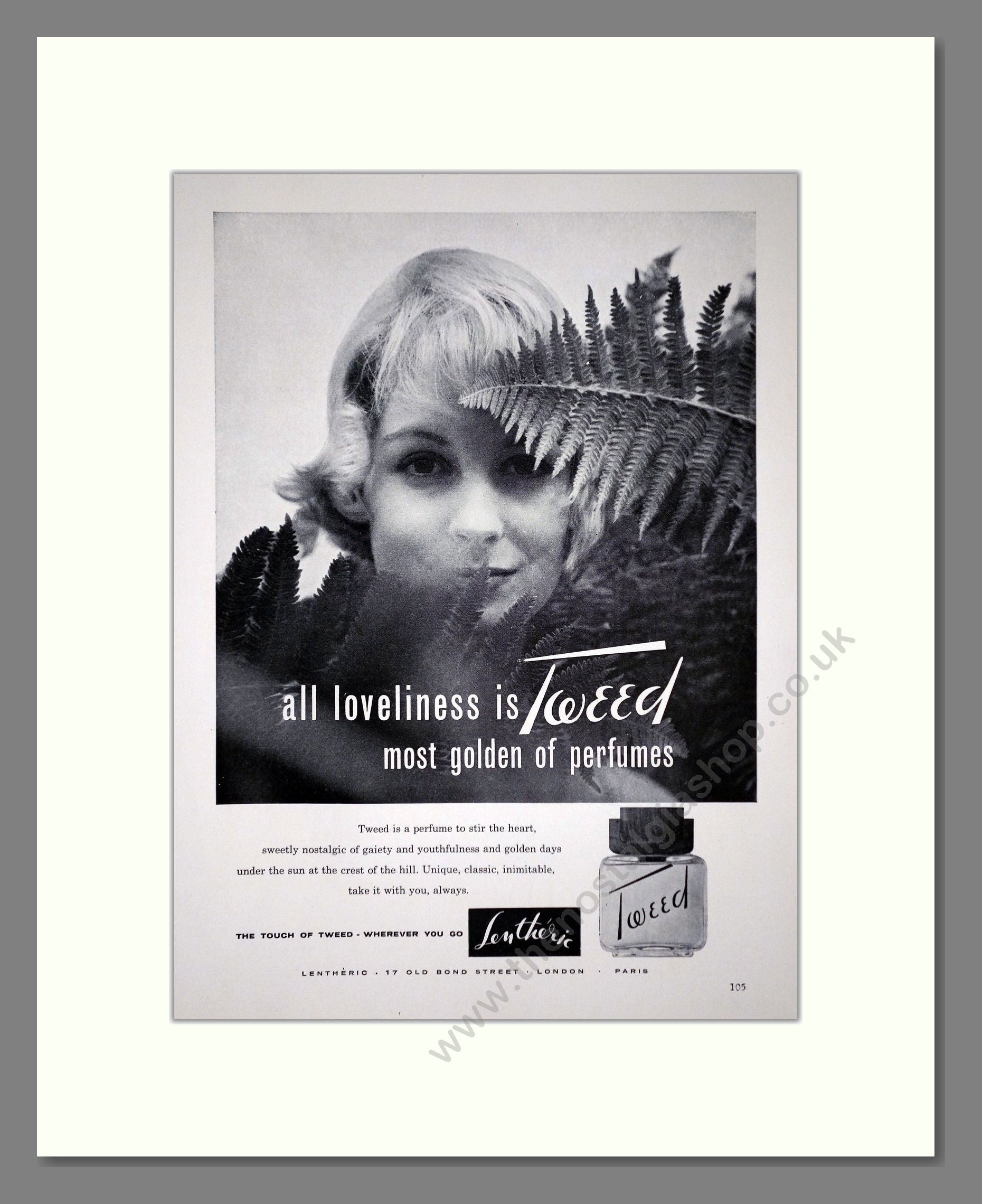 Lentheric - Tweed. Vintage Advert 1959 (ref AD66135)