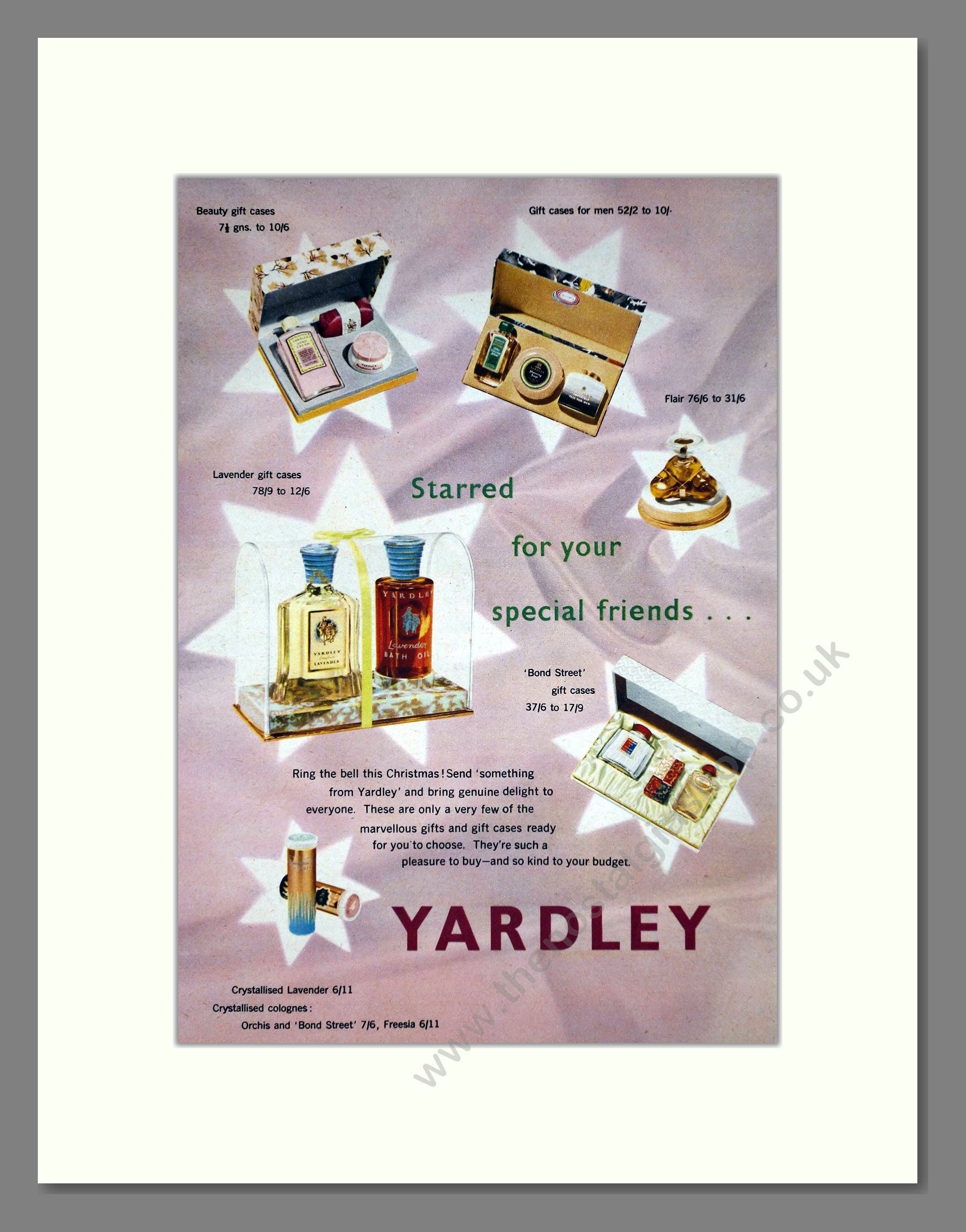 Yardley - Gifts For Xmas. Vintage Advert 1954 (ref AD66207)