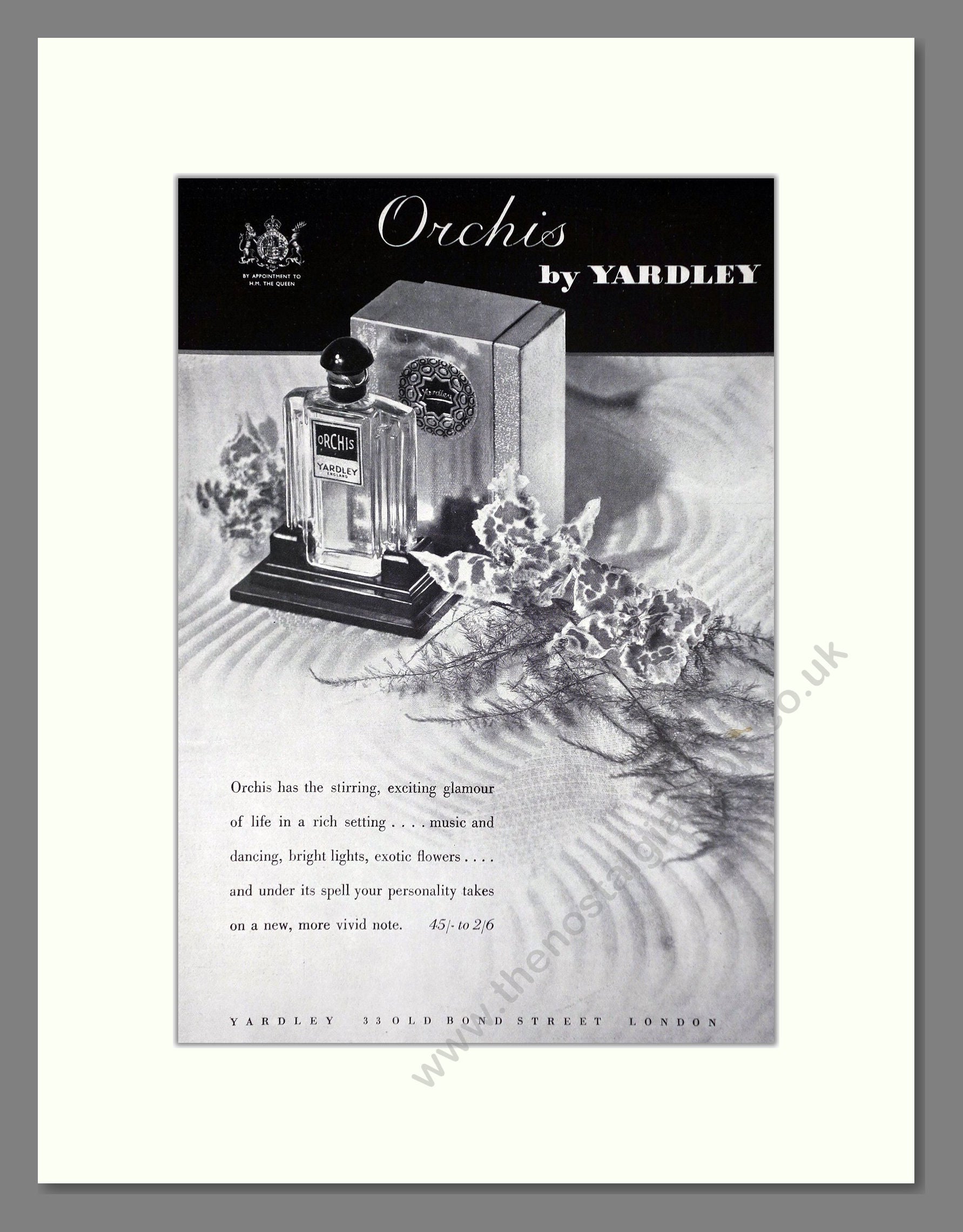 Yardley - Orchis. Vintage Advert 1935 (ref AD66216)