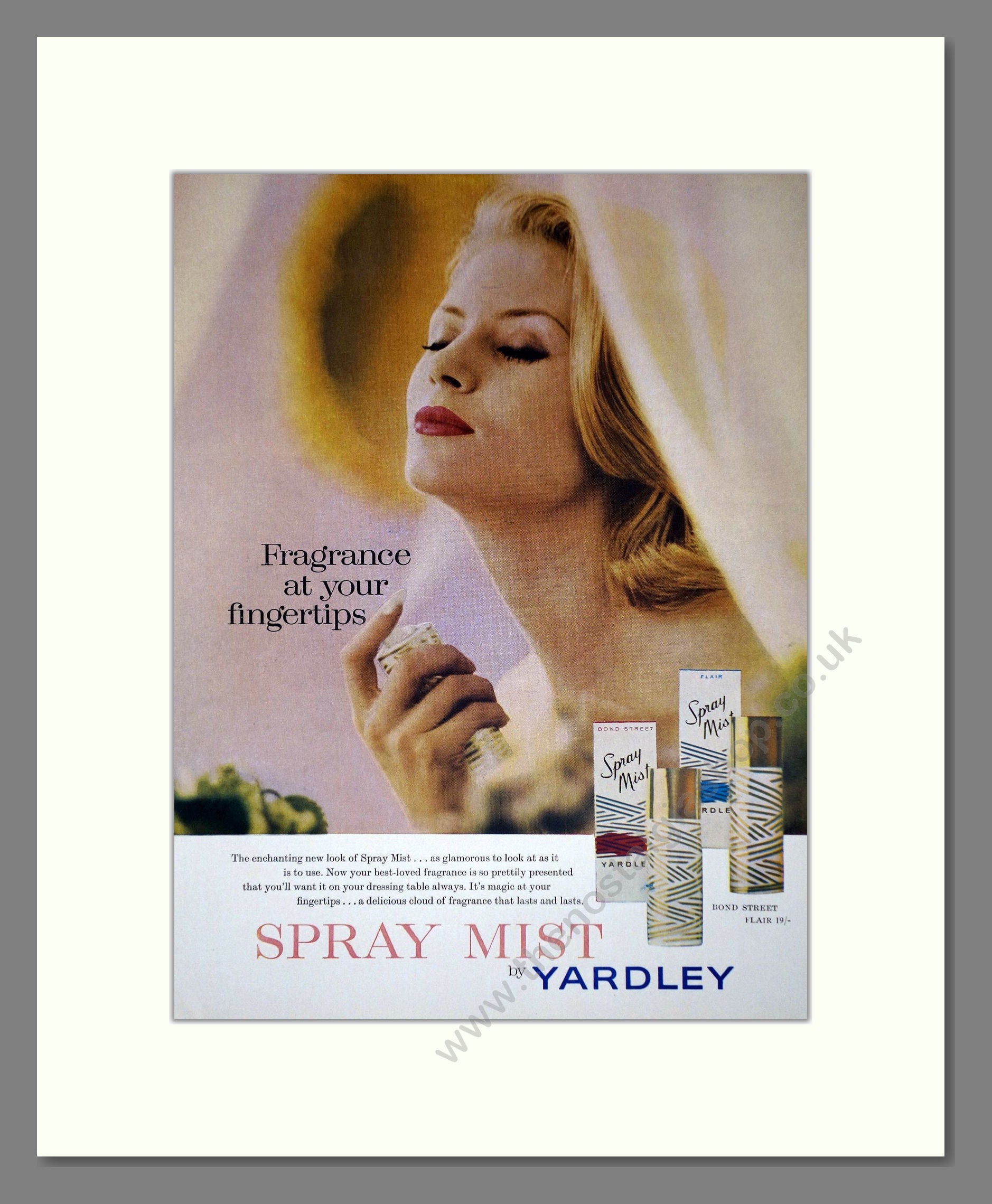 Yardley - Spray Mists. Vintage Advert 1961 (ref AD66219)
