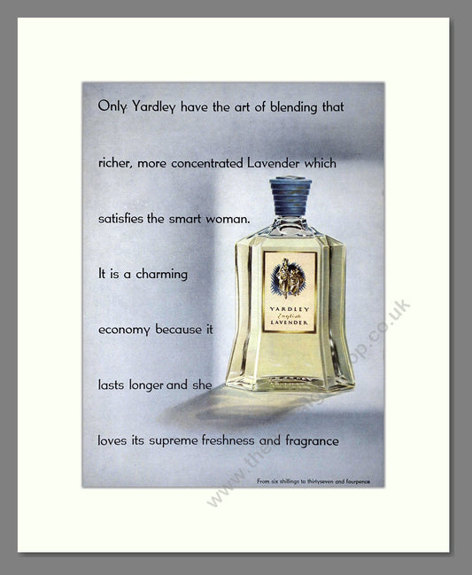 Yardley - Lavender. Vintage Advert 1955 (ref AD66223)