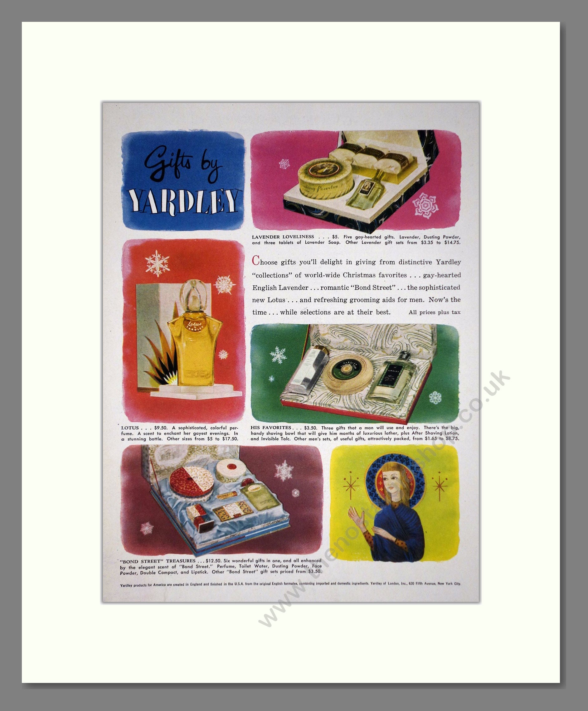 Yardley - Gifts. Vintage Advert 1948 (ref AD66226)