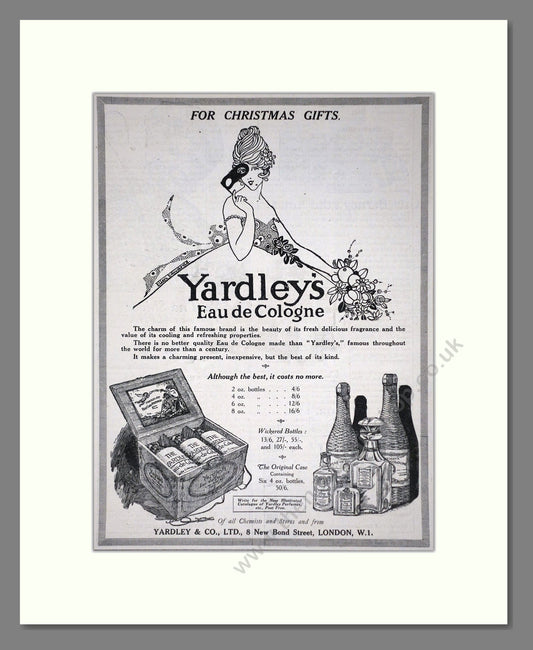 Yardley - Eau De Cologne. Vintage Advert 1920 (ref AD66236)