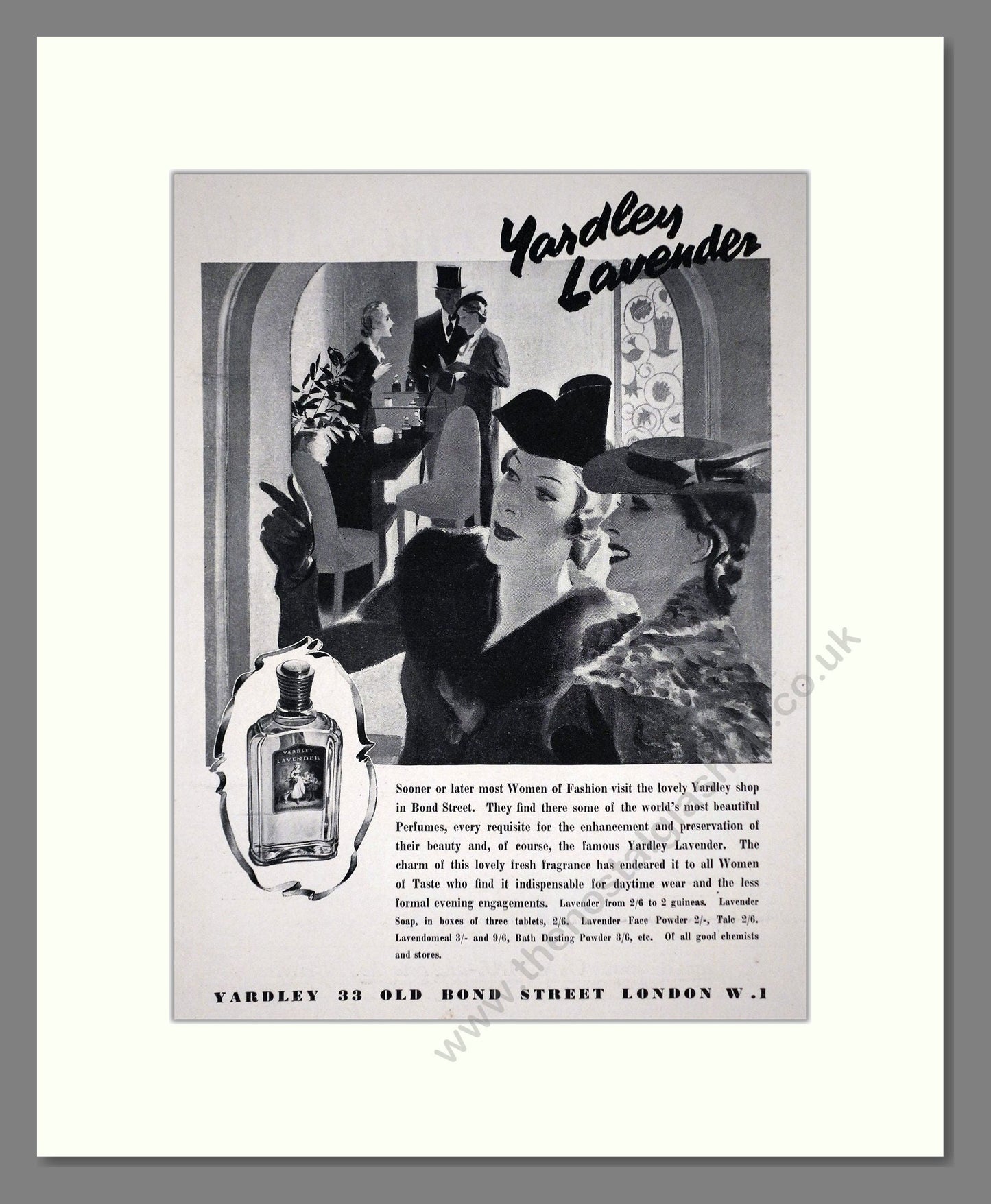 Yardley - Lavender. Vintage Advert 1938 (ref AD66242)