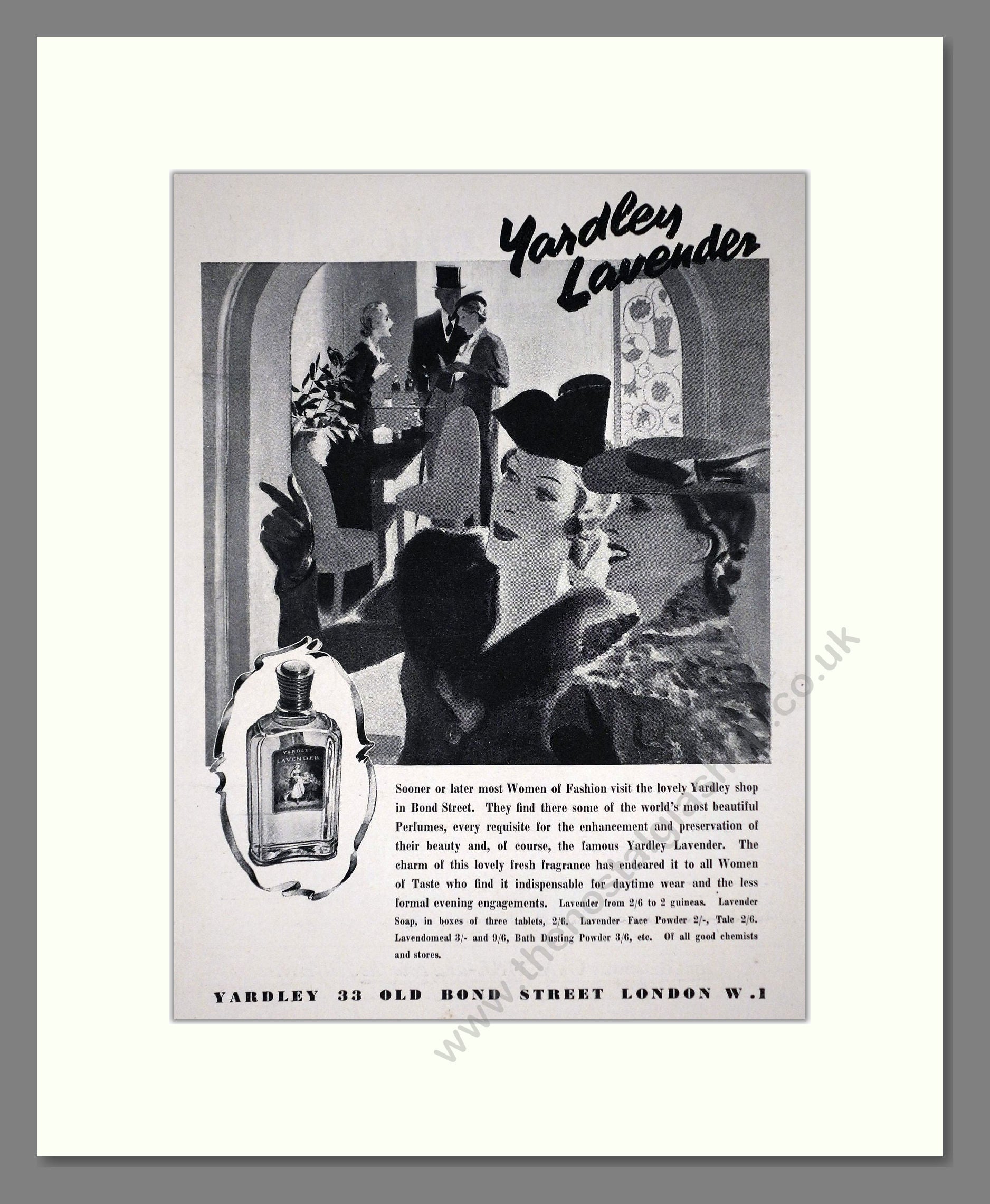 Yardley - Lavender. Vintage Advert 1938 (ref AD66242)