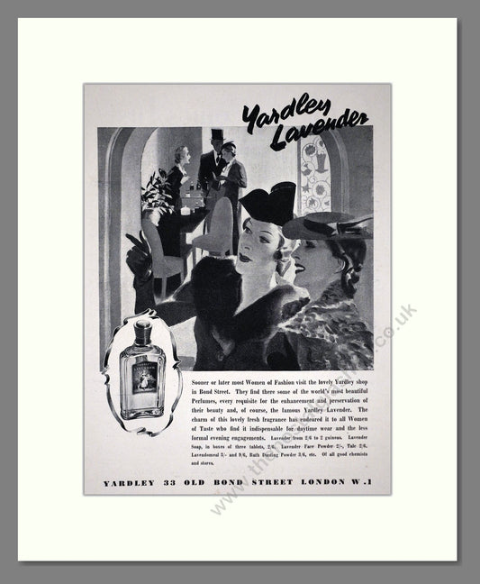 Yardley - Lavender. Vintage Advert 1938 (ref AD66242)