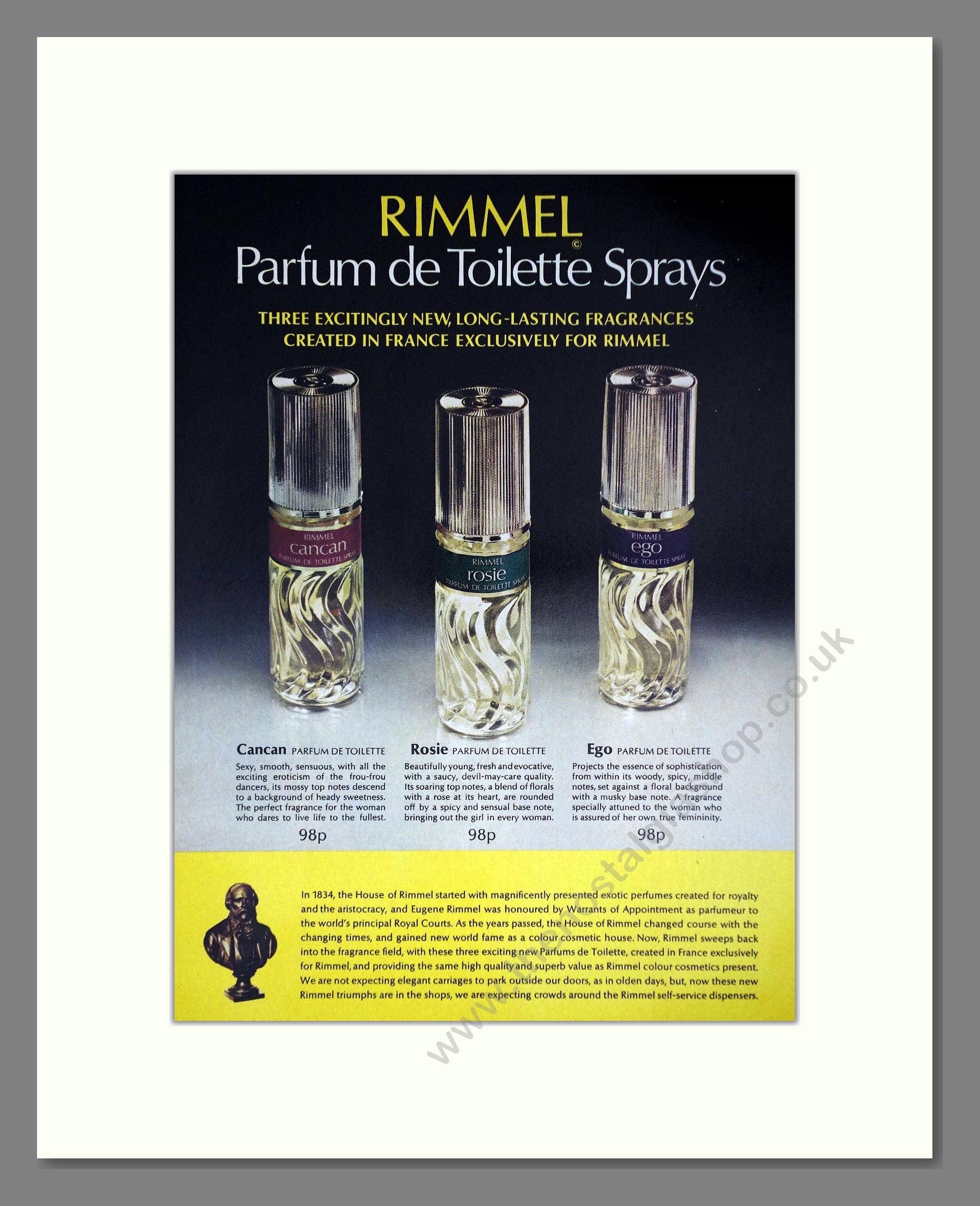 Rimmel - Parfums. Vintage Advert 1976 (ref AD66254)