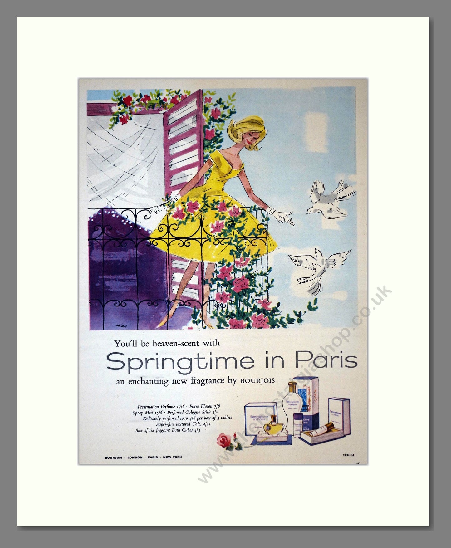 Bourjois - Springtime In Paris. Vintage Advert 1962 (ref AD66312)