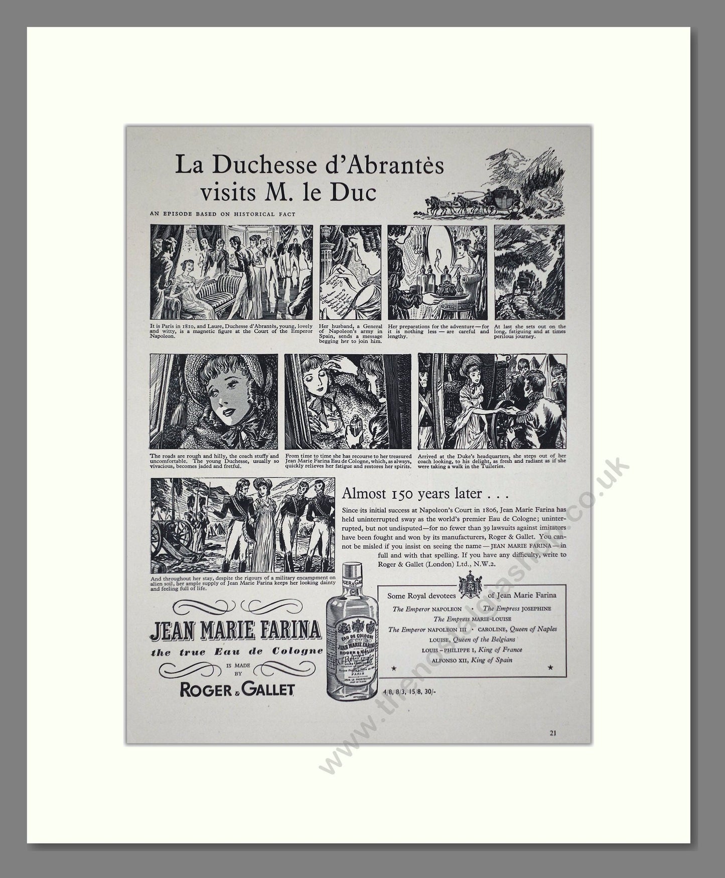 Roger Gallet - Jean Marie Farina. Vintage Advert 1950 (ref AD66325)