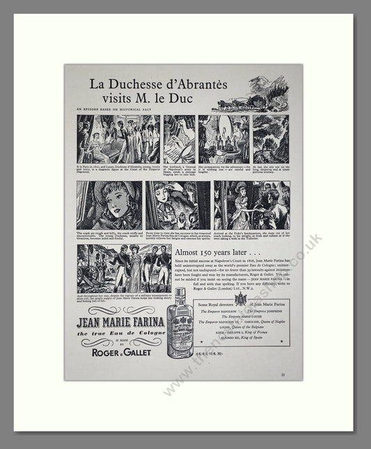 Roger Gallet - Jean Marie Farina. Vintage Advert 1950 (ref AD66325)