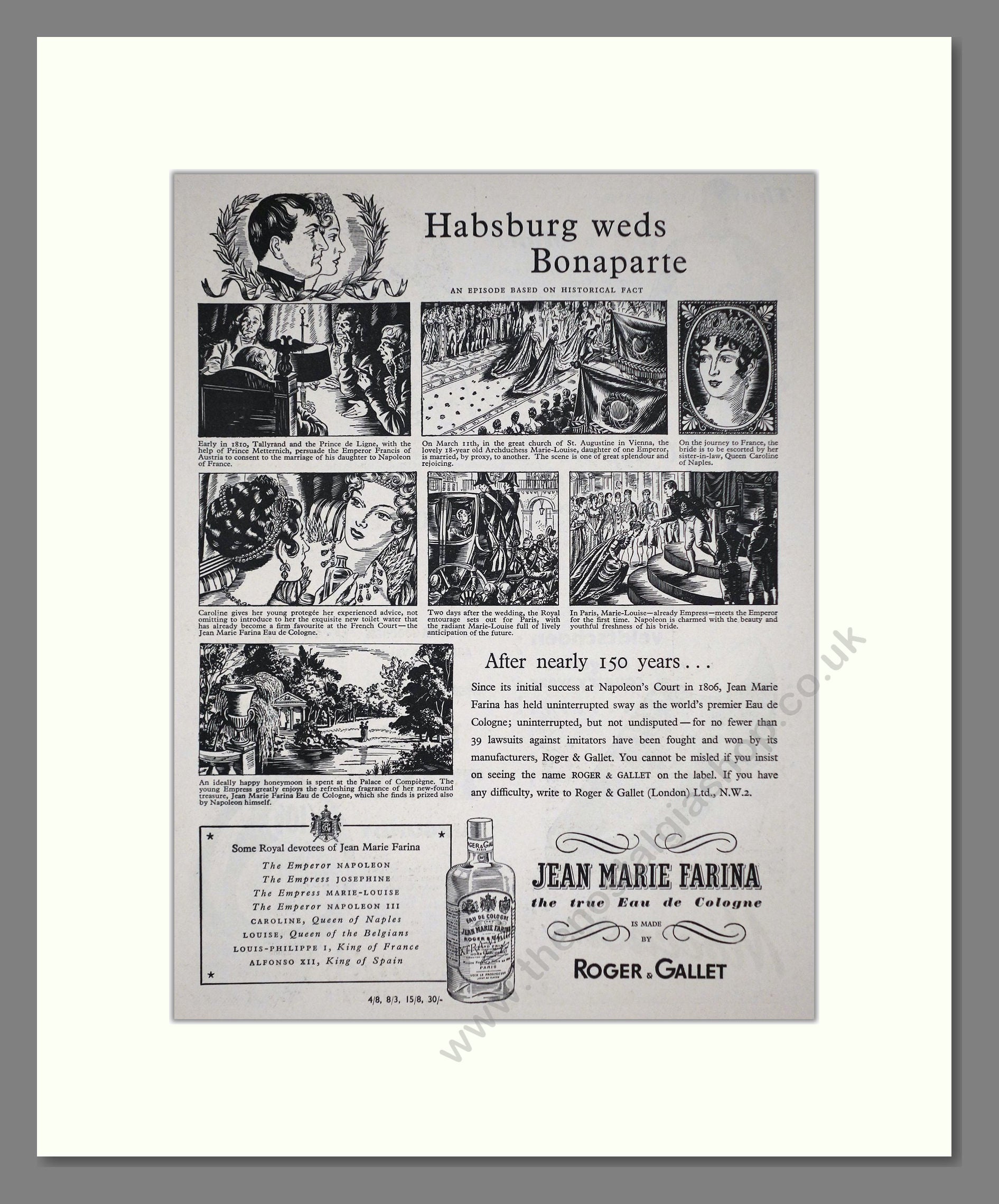 Roger Gallet - Jean Marie Farina. Vintage Advert 1950 (ref AD66326)
