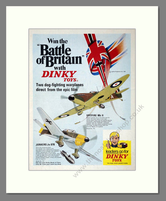 Dinky Toys - Spitfire Mk II / Junkers JU 87B. Vintage Advert 1969 (ref AD65671)