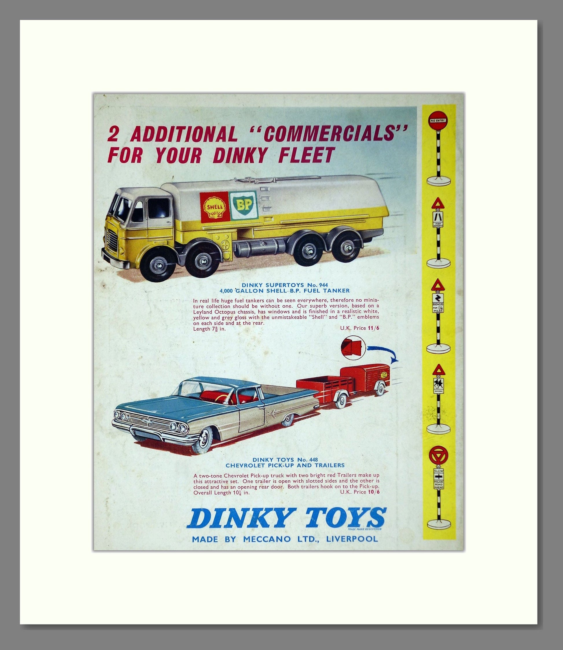 Dinky Toys - Shell Tanker / Chevrolet Pick Up. Vintage Advert 1963 (ref AD65681)