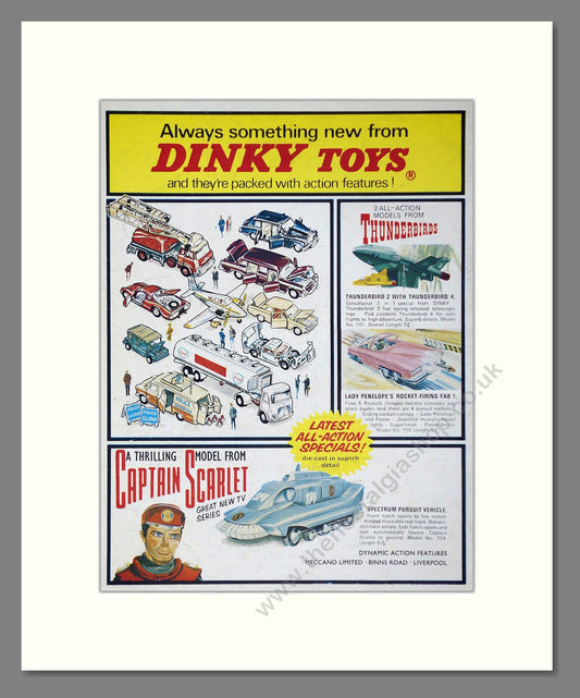 Dinky Toys - Captain Scarlet / Thunderbirds / Various Toys. Vintage Advert 1968 (ref AD65688)