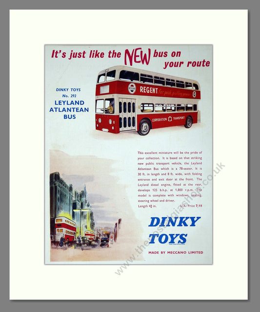 Dinky Toys - Leyland Atlantean Bus. Vintage Advert 1962 (ref AD65689)