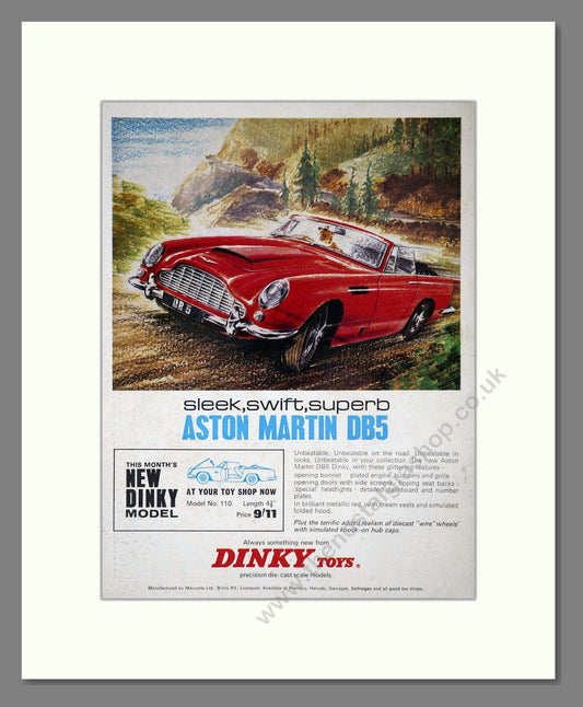 Dinky Toys - Aston Martin DB5. Vintage Advert 1965 (ref AD65691)