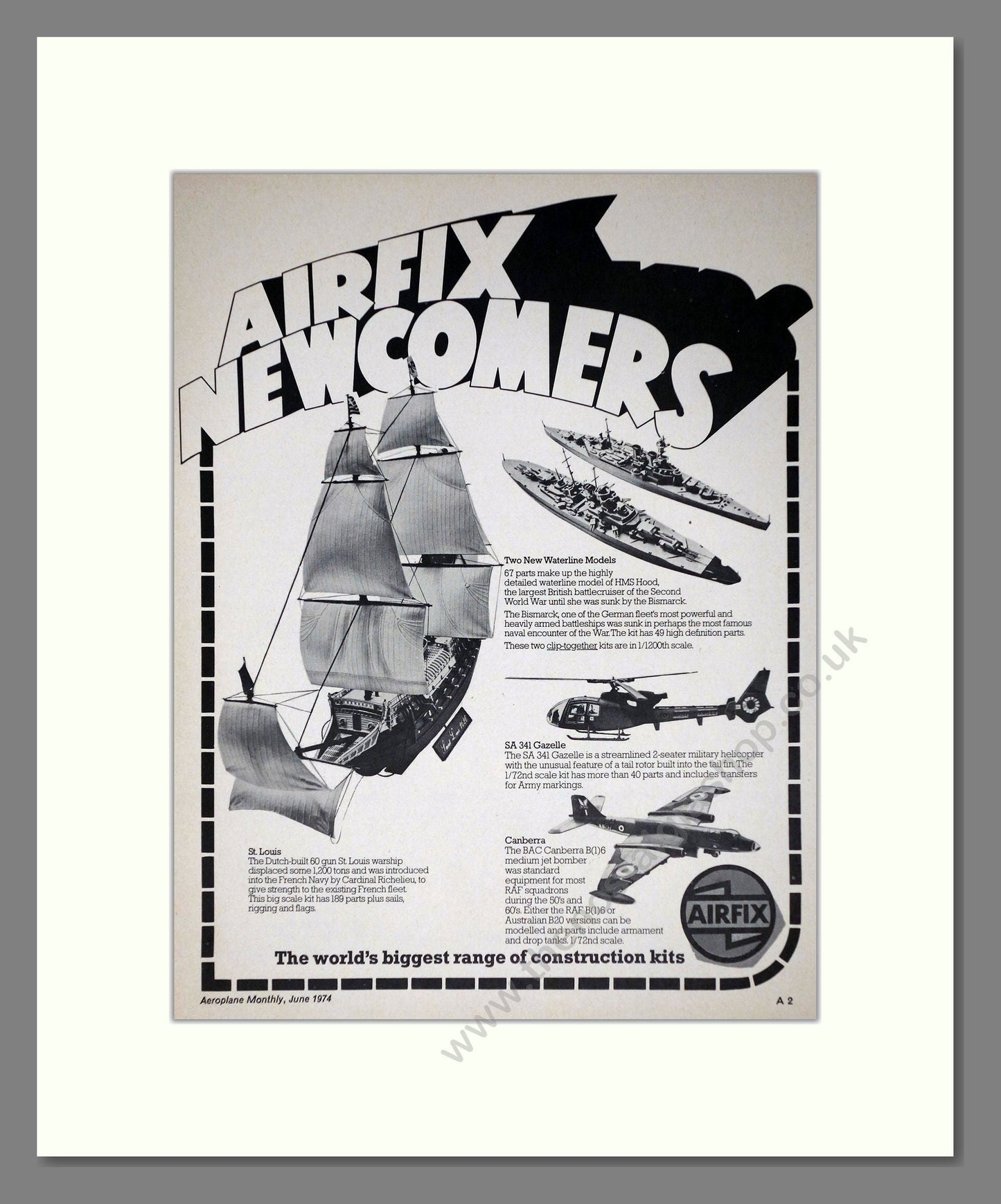 Airfix - Newcomers. Vintage Advert 1974 (ref AD65854)