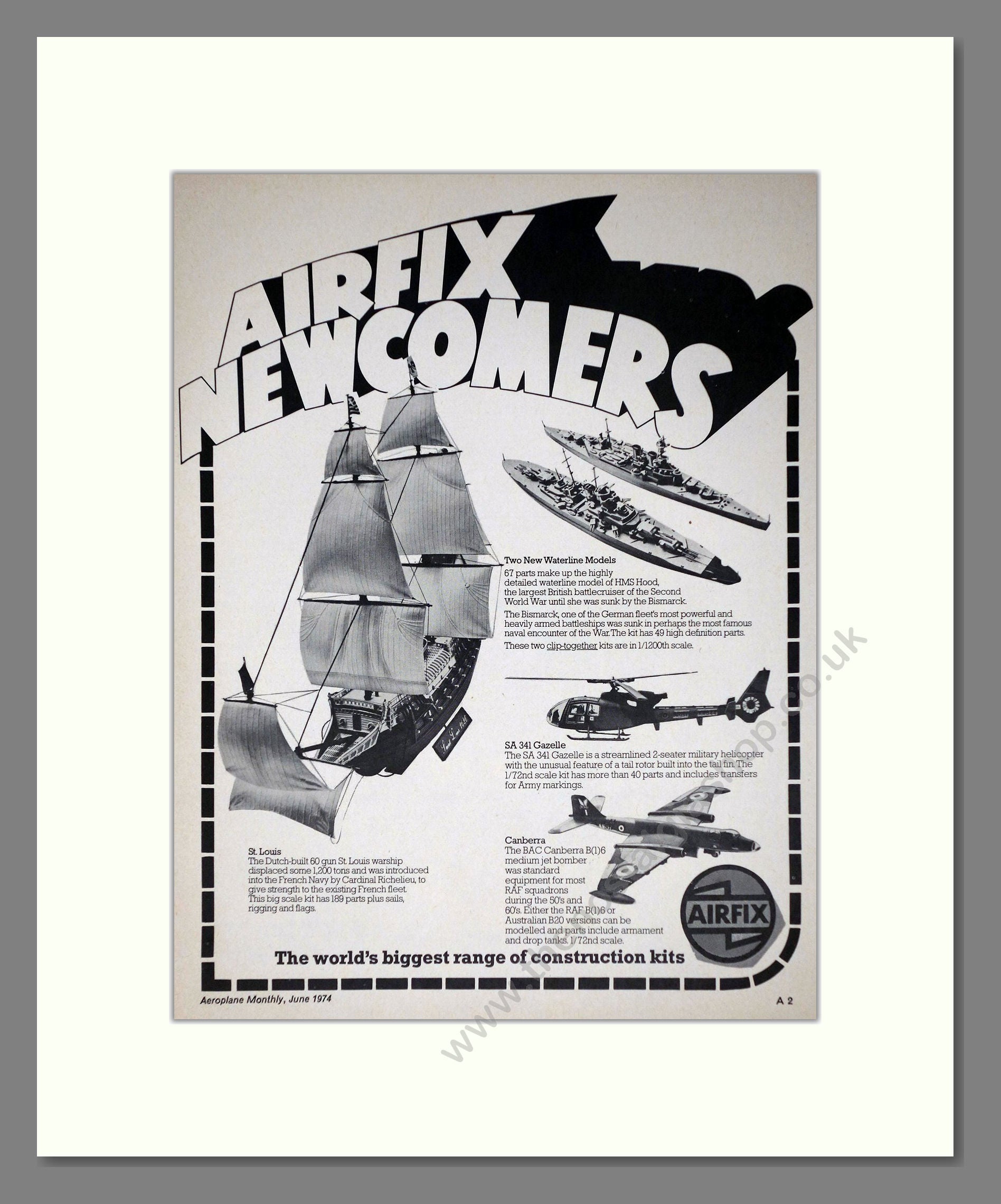 Airfix - Newcomers. Vintage Advert 1974 (ref AD65854)