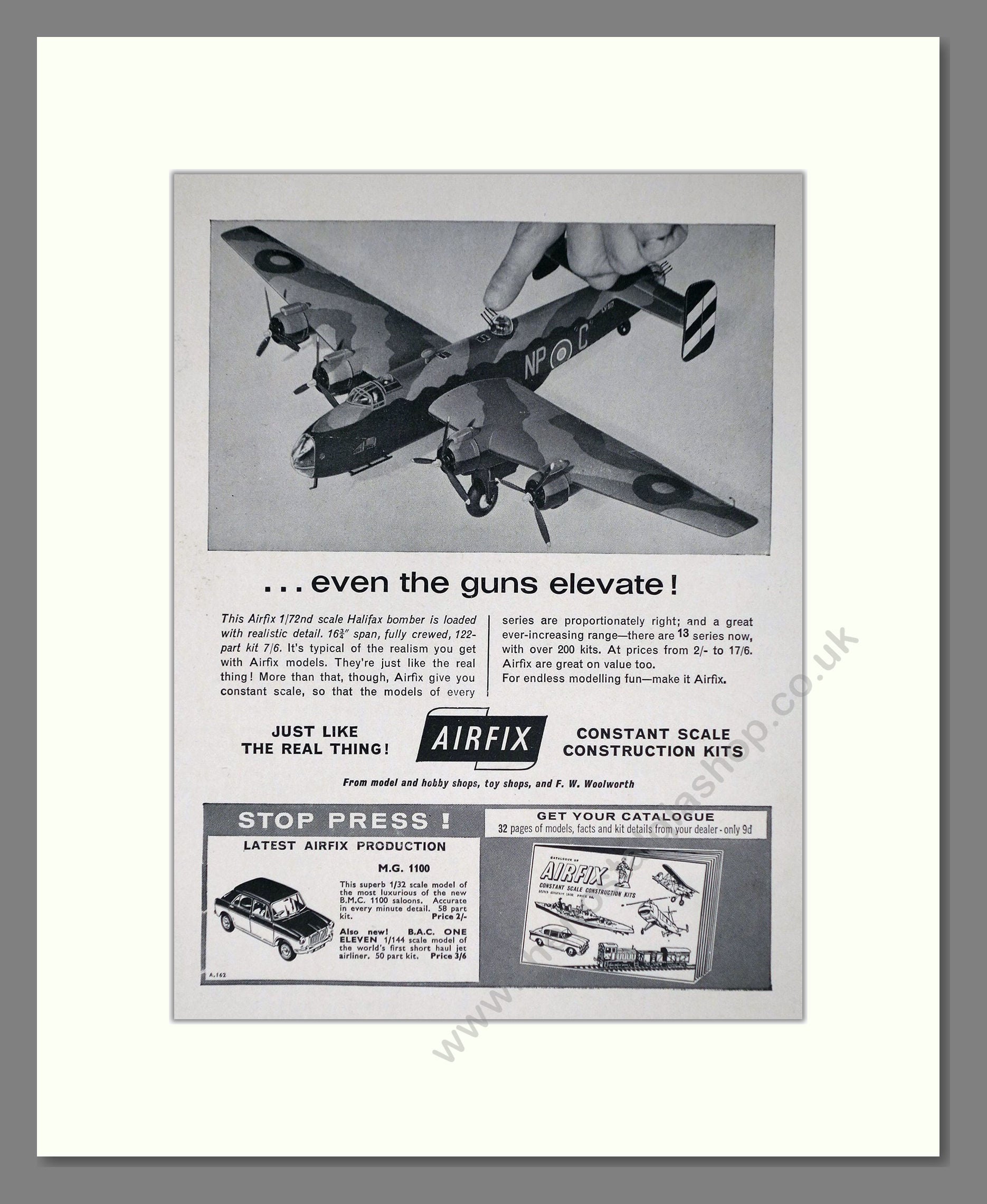 Airfix - Halifax Bomber. Vintage Advert 1964 (ref AD65857)