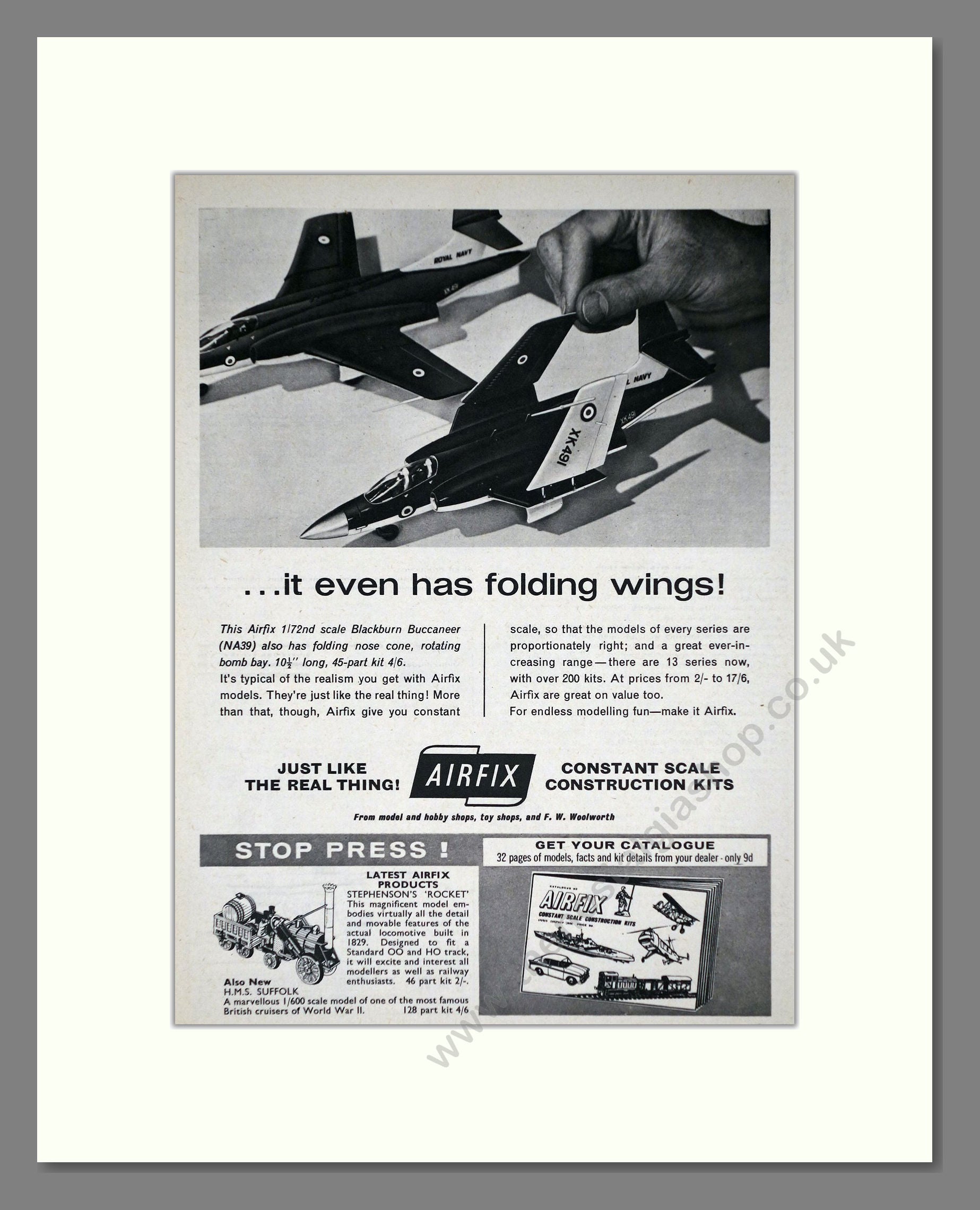 Airfix - Blackburn Buccaneer. Vintage Advert 1965 (ref AD65858)