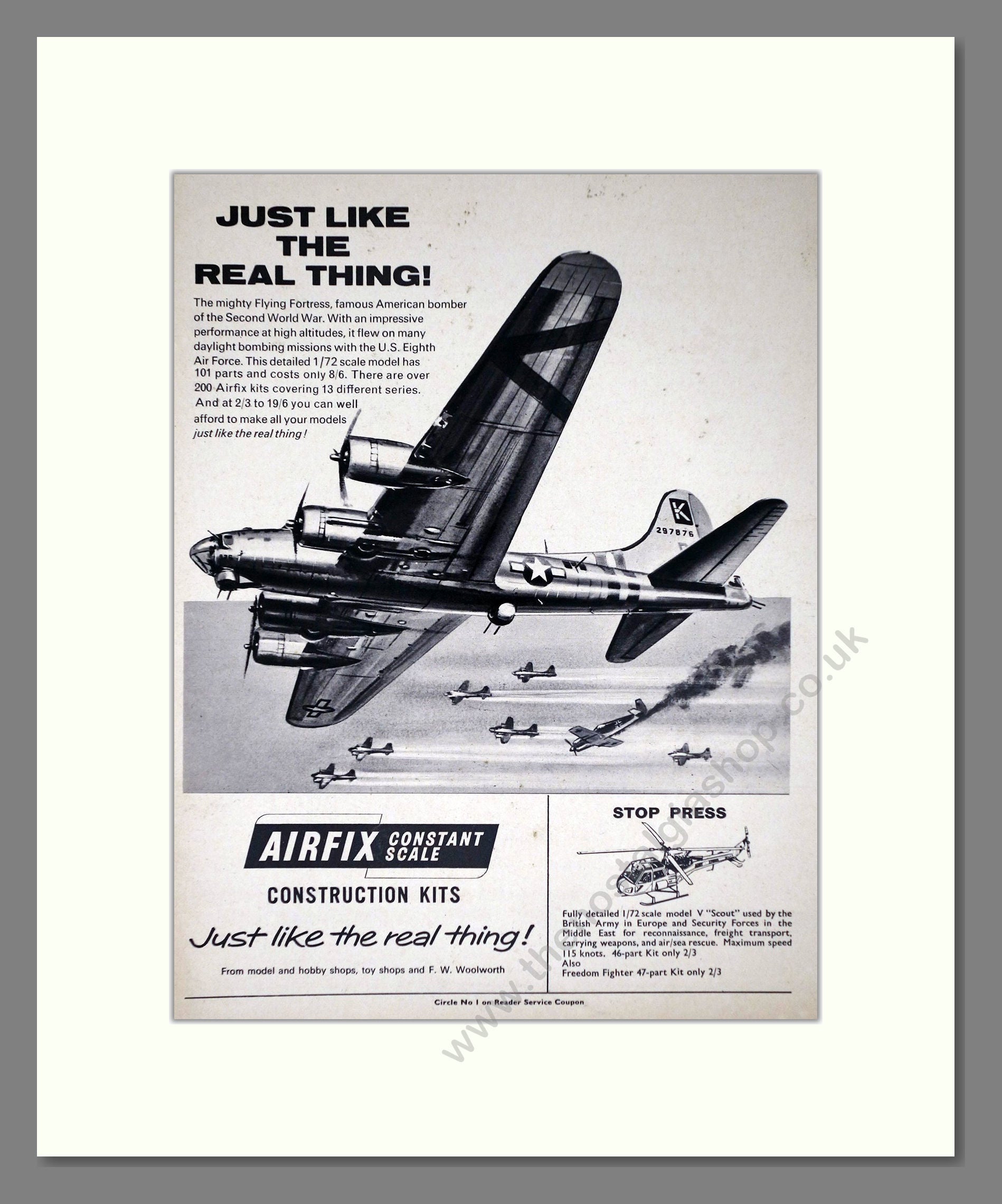 Airfix - Flying Fortress. Vintage Advert 1967 (ref AD65863)
