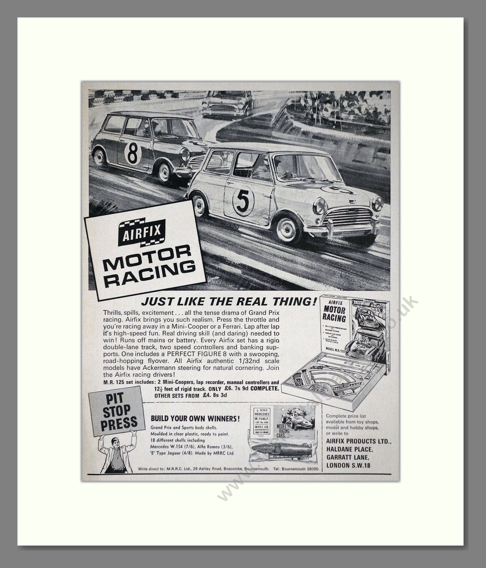 Airfix - Mini Racing. Vintage Advert 1966 (ref AD65869)