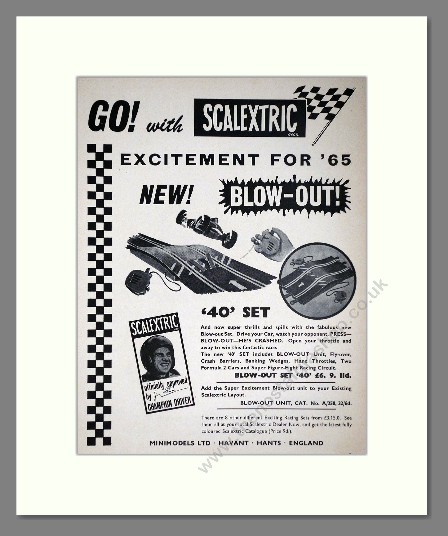 Scalextric - Go With Scalextric. Vintage Advert 1965 (ref AD65888)